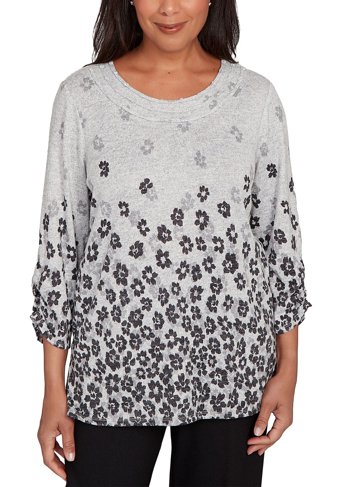 Womens Classics Floral Border Top