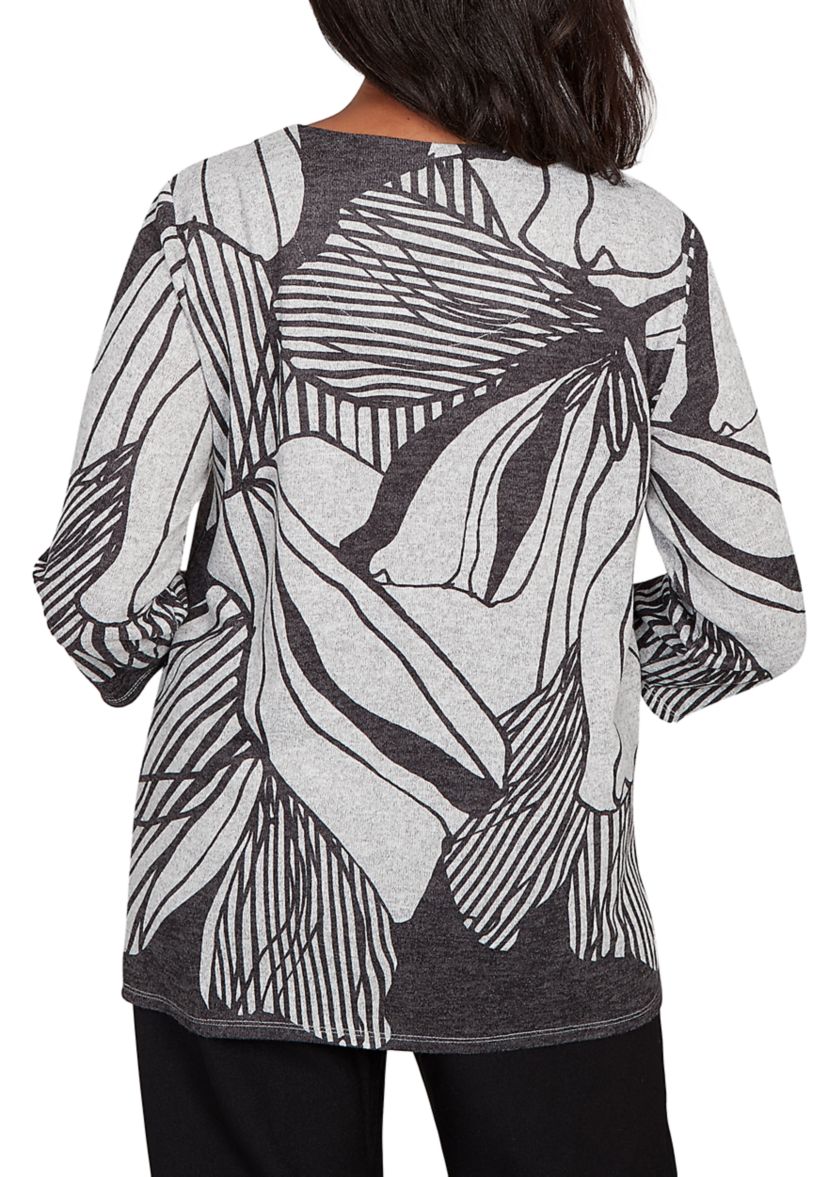 Womens Classics Stripe Floral Top 