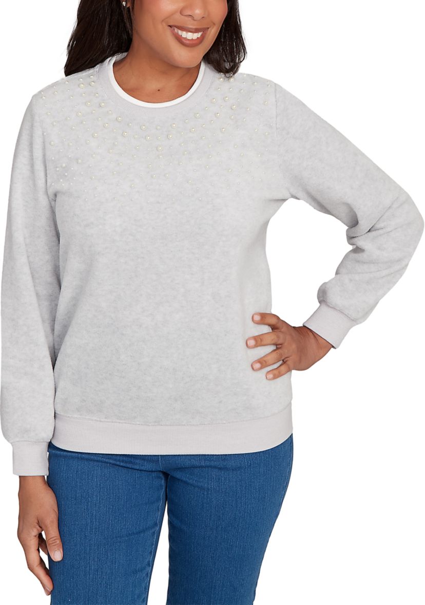 Womens Classics Embellished Yoke Top 