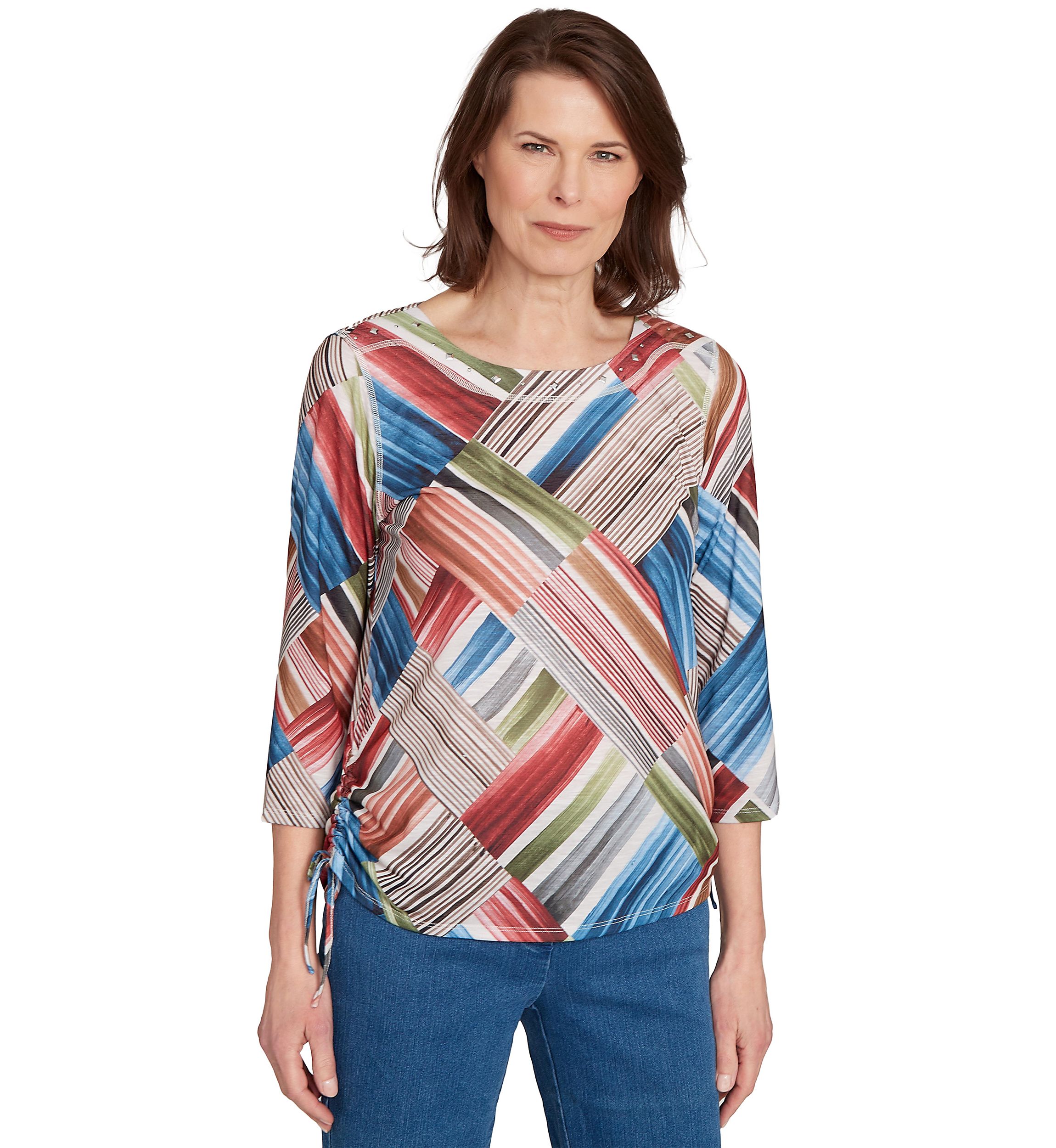 Womens Classics F5 Stripe PatchworkTop 