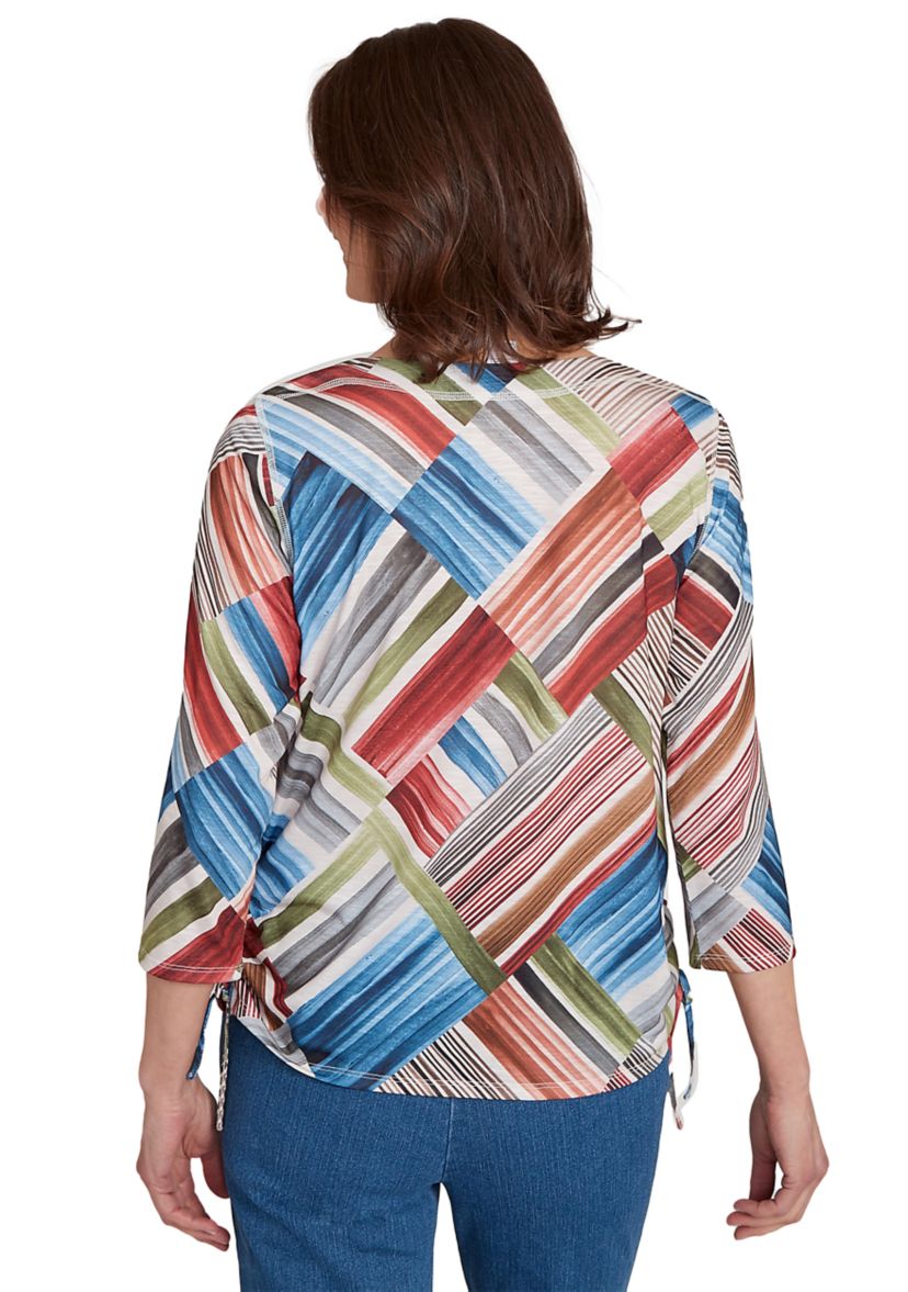 Womens Classics F5 Stripe PatchworkTop 