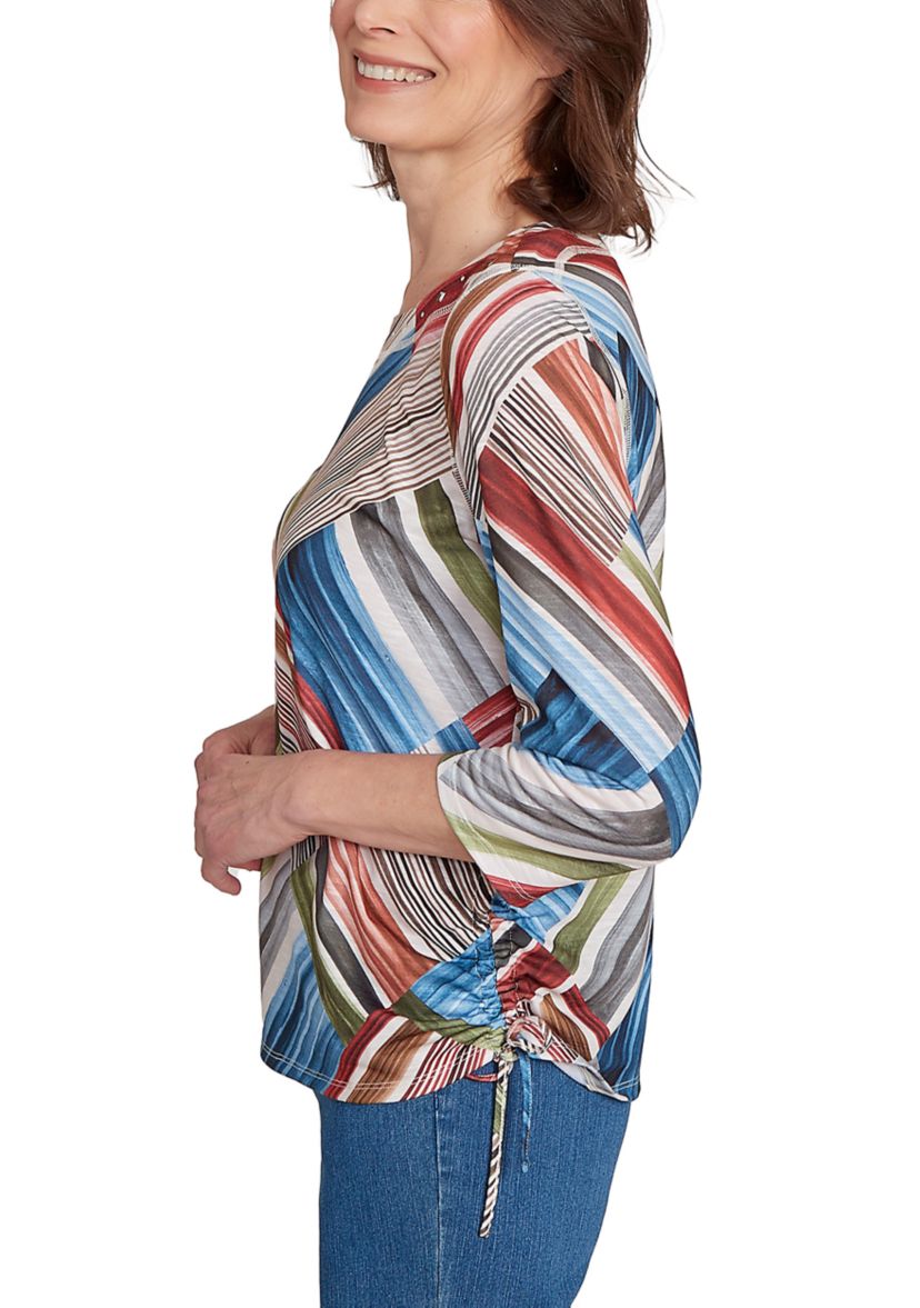 Womens Classics F5 Stripe PatchworkTop 