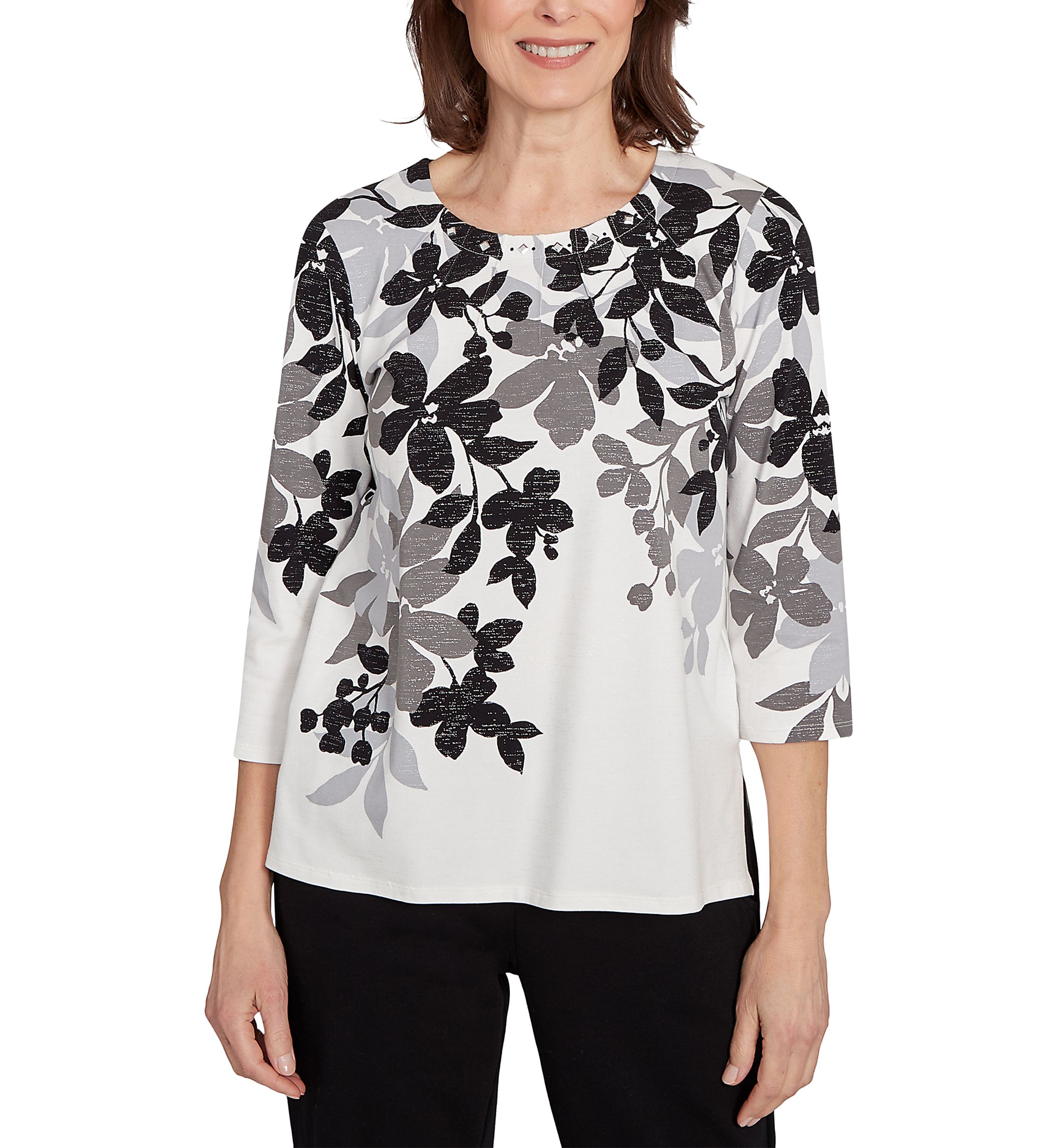 Missy Classics Shadow Leaf Top 