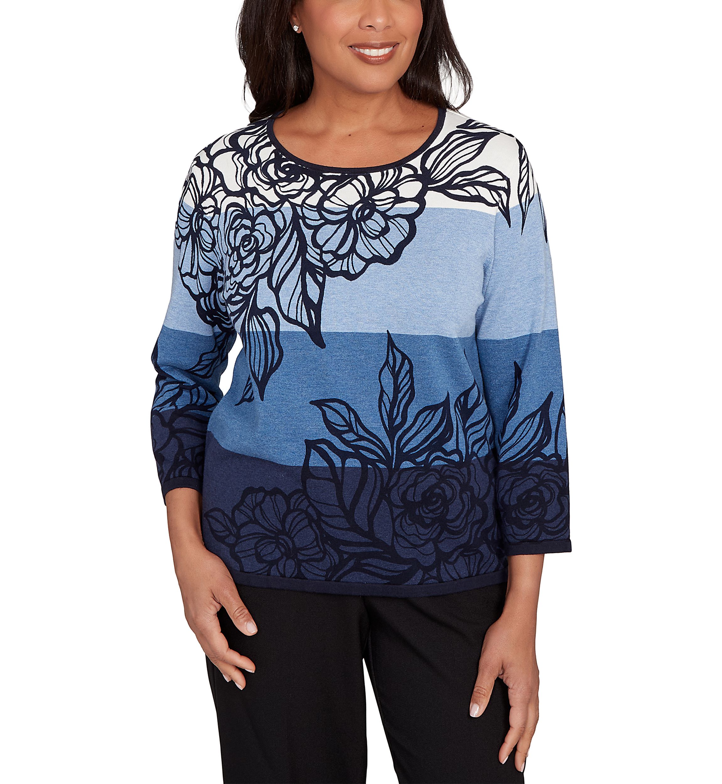Womens Classics Ombre Floral Top