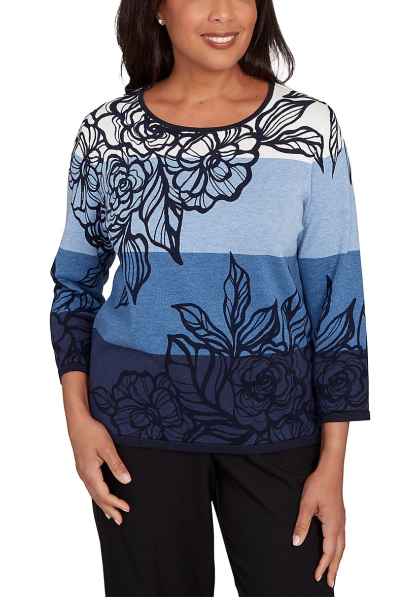 Womens Classics Ombre Floral Top