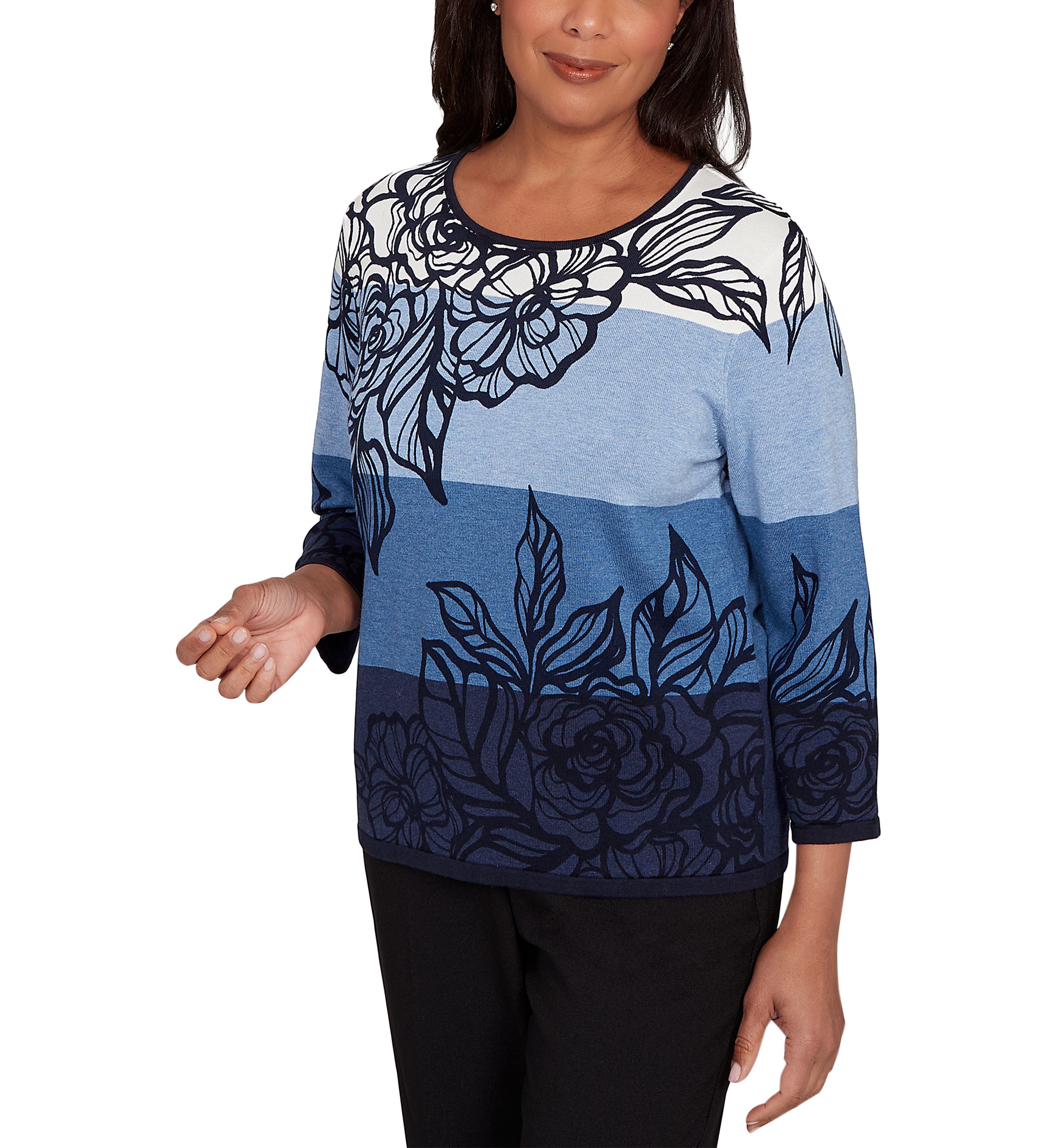 Womens Classics Ombre Floral Top