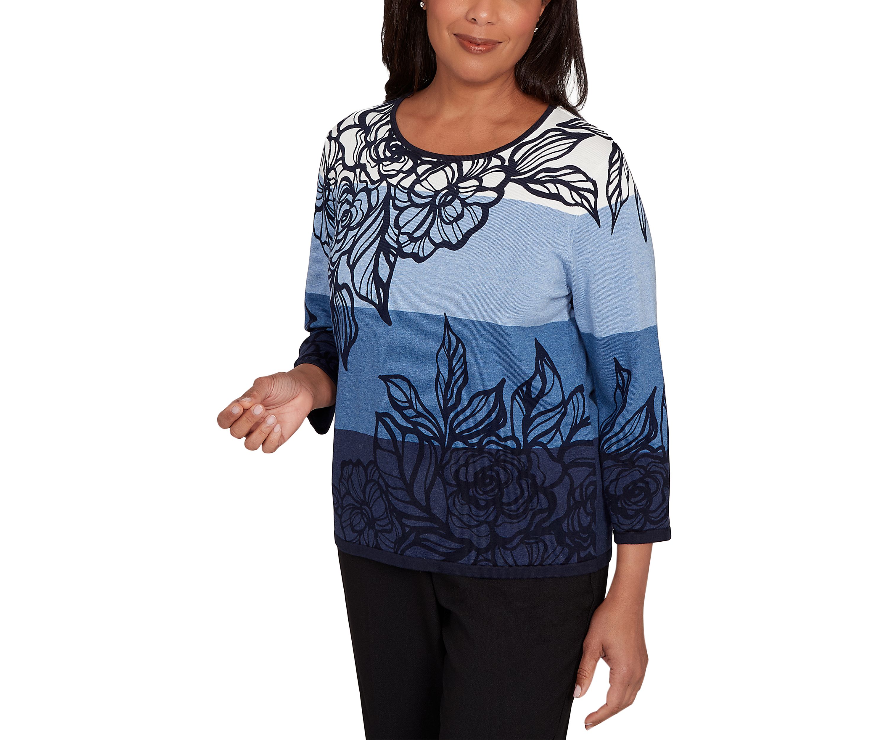 Womens Classics Ombre Floral Top