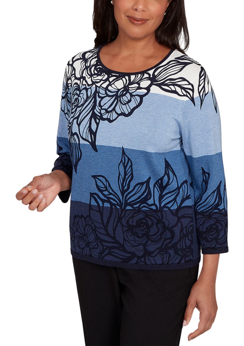 Womens Classics Ombre Floral Top