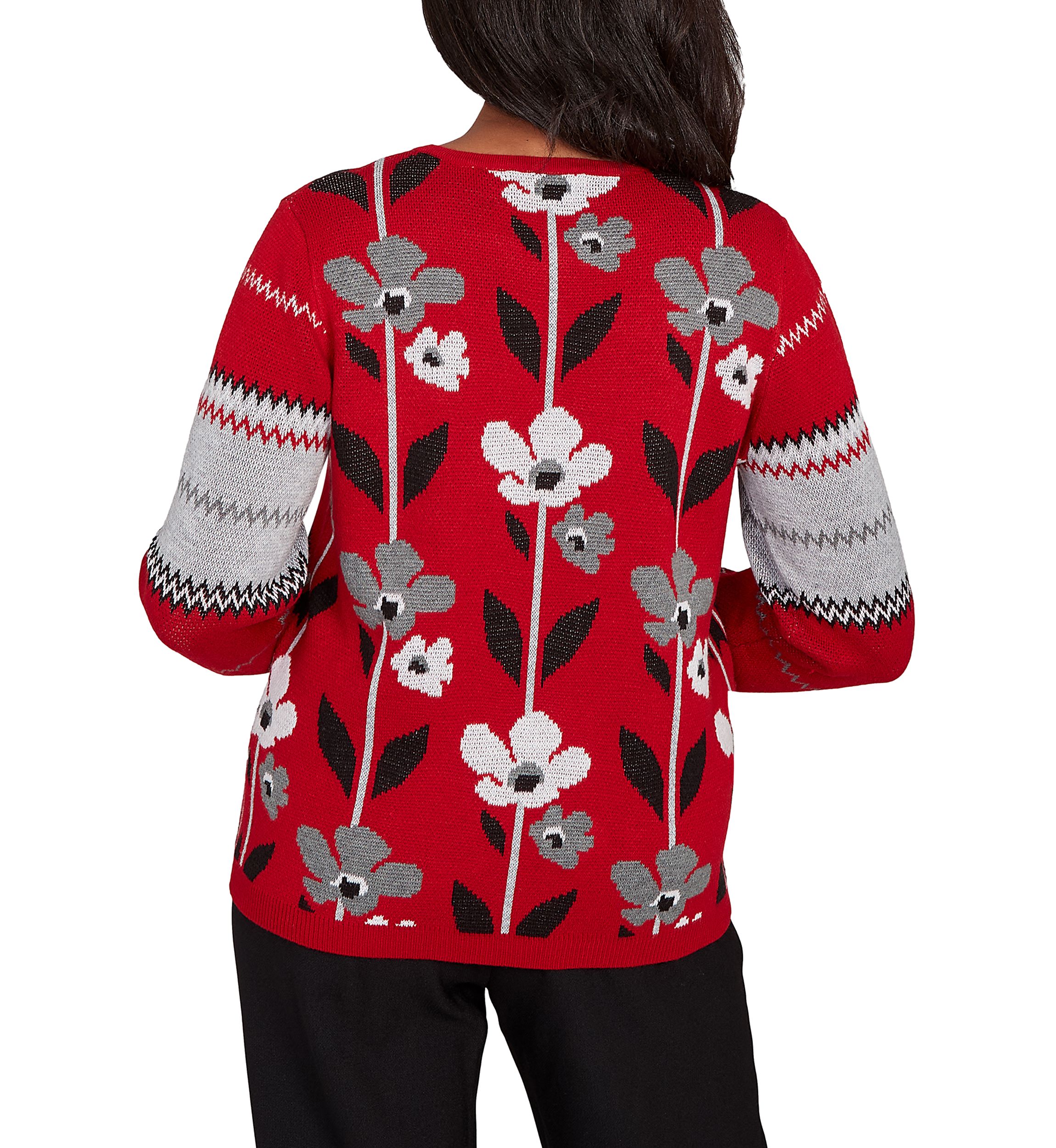 Womens  Classics Vertical Flowers Sweater