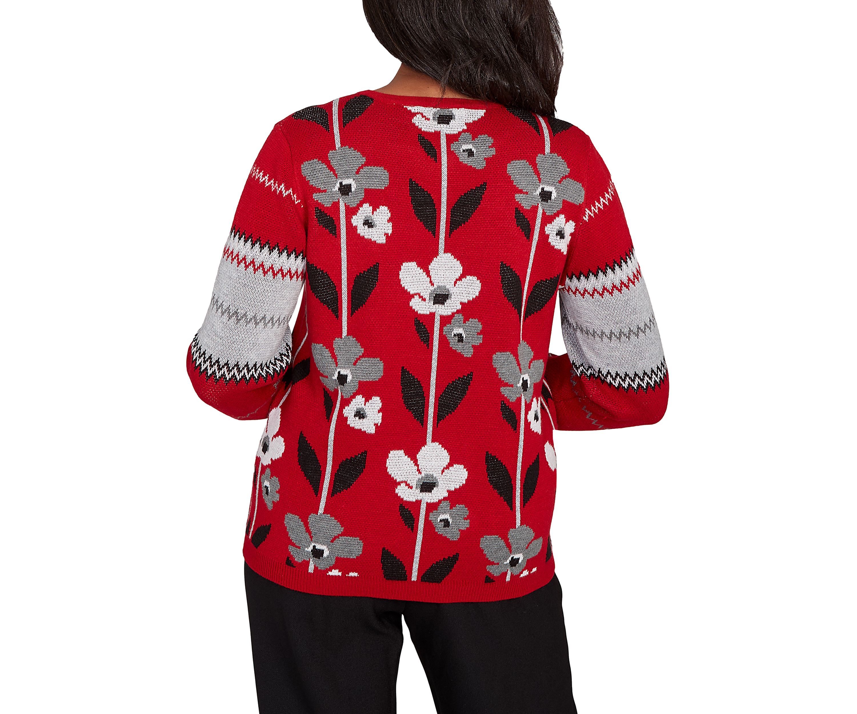 Womens  Classics Vertical Flowers Sweater