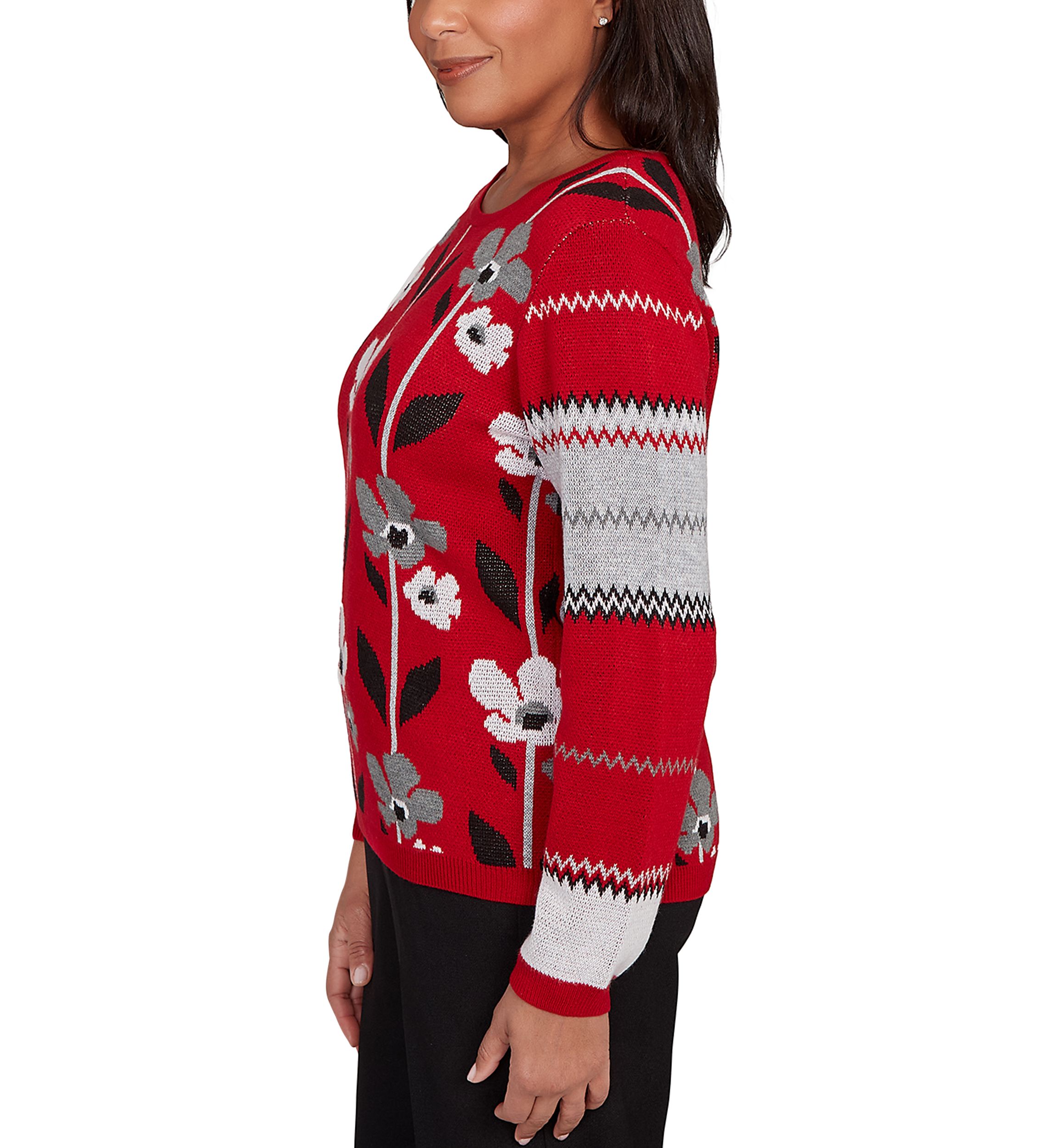 Womens  Classics Vertical Flowers Sweater