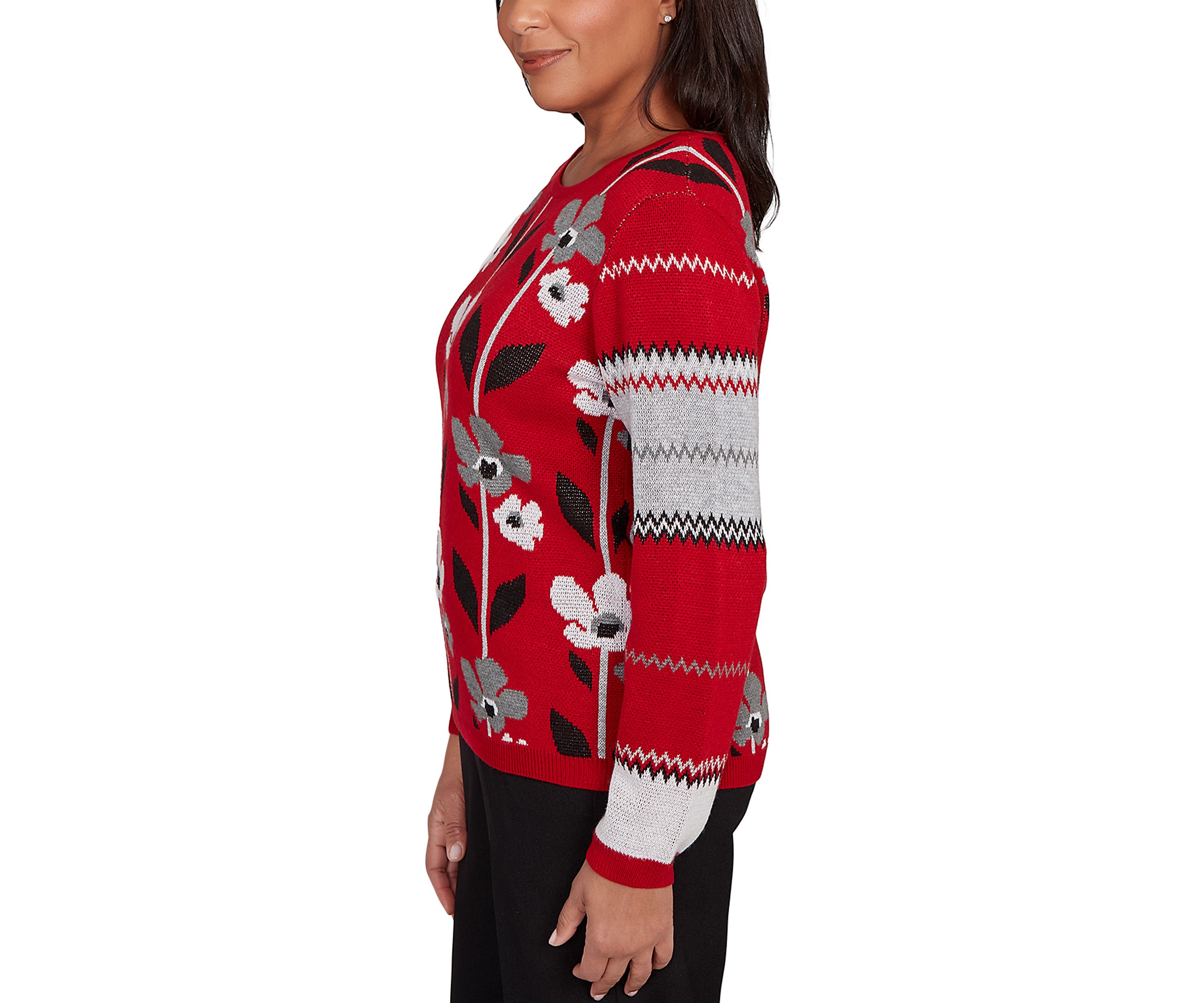 Womens  Classics Vertical Flowers Sweater