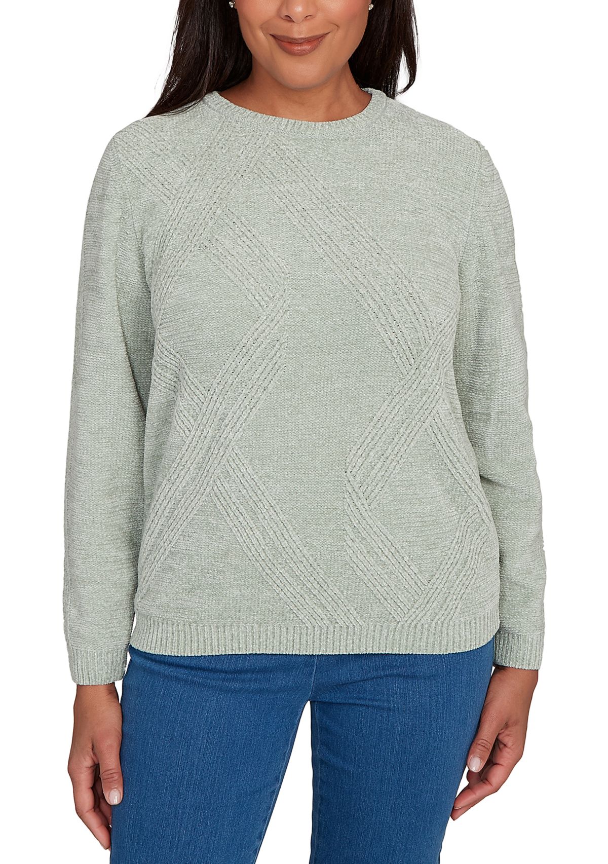 Womens Classics Cable Chenille Pullover