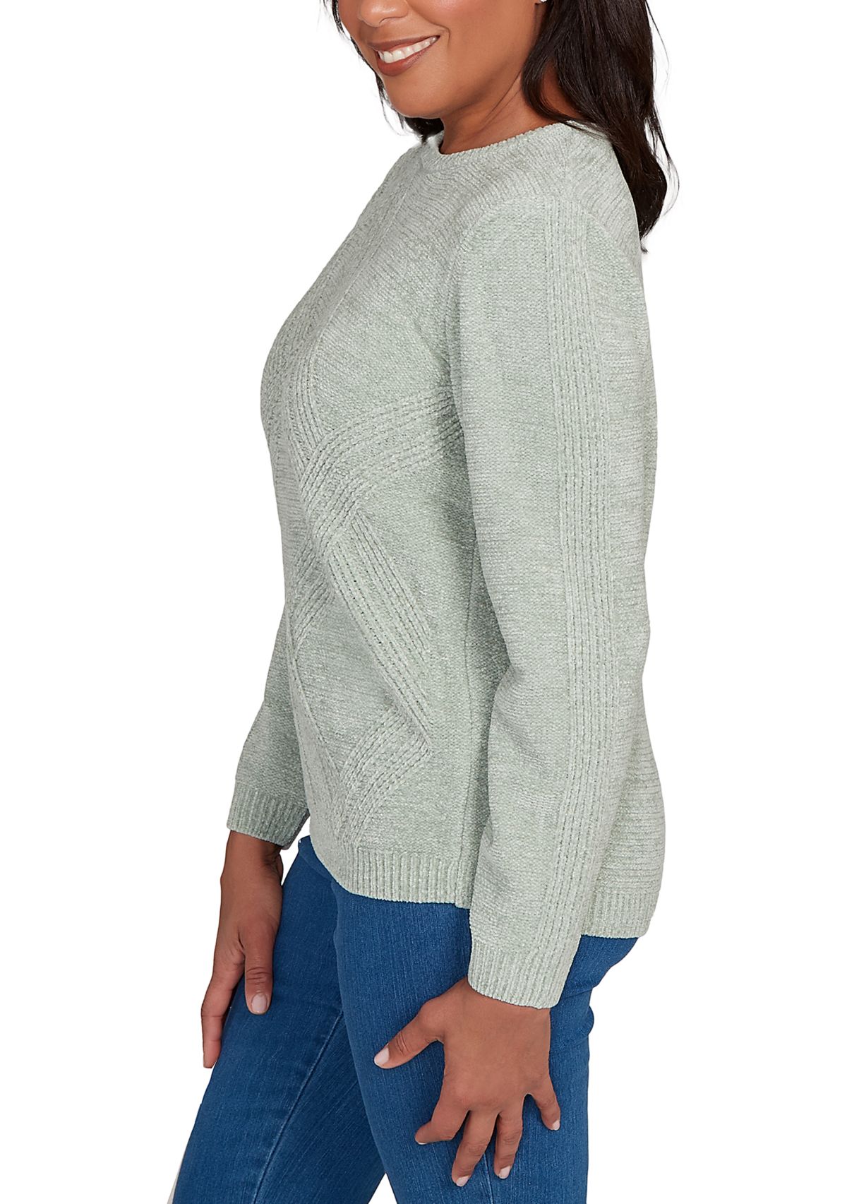 Womens Classics Cable Chenille Pullover