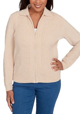 Alfred Dunner Women's Classics Zip Front Cardigan, Small