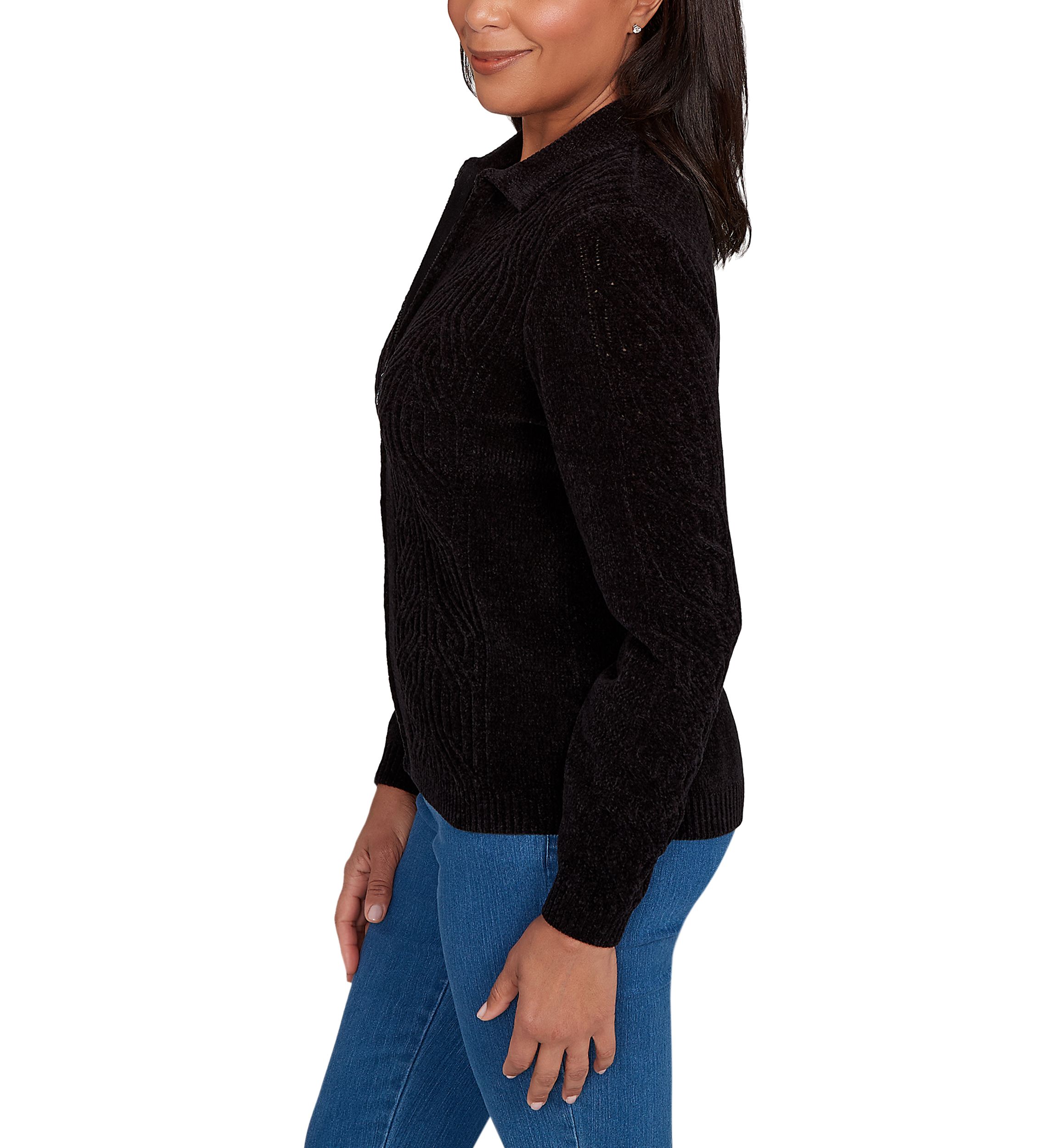 Womens Classics Zip Front Cardigan
