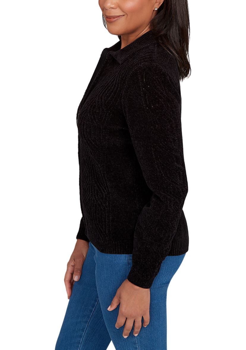 Womens Classics Zip Front Cardigan