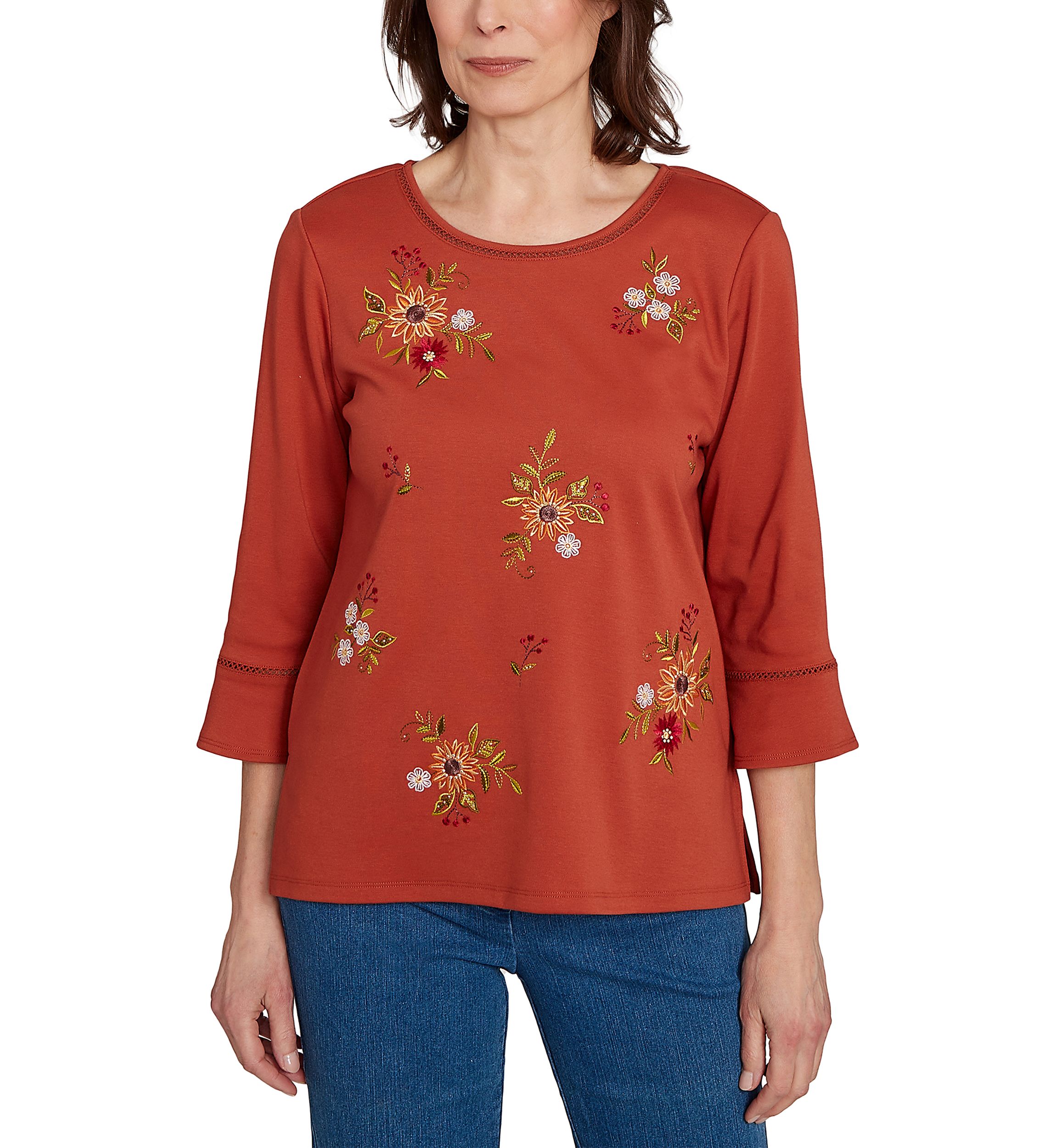 Womens  Classics Tossed Flowers Top