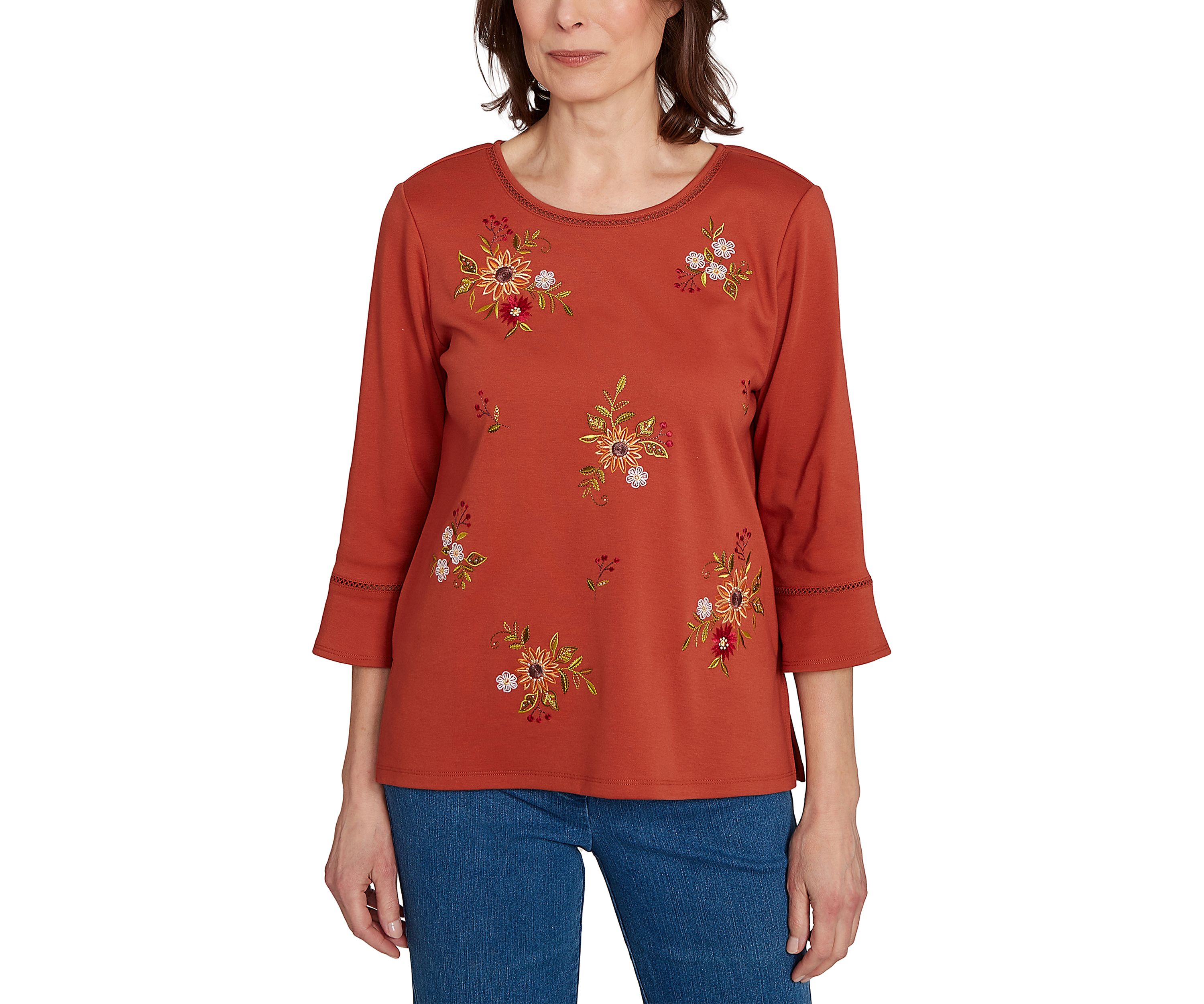 Womens  Classics Tossed Flowers Top
