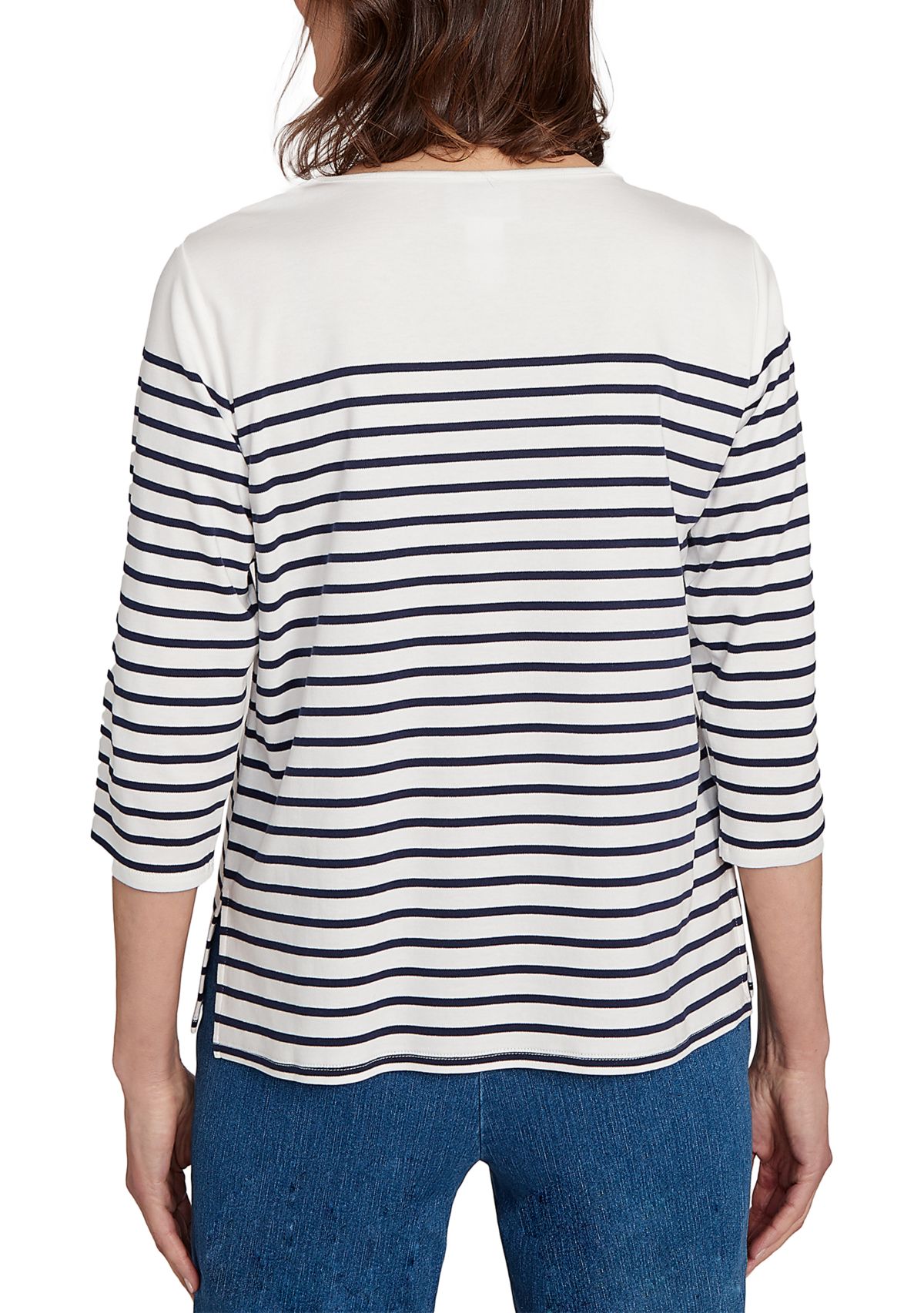 Womens  Classics Sunflowers Yoke Stripe Top