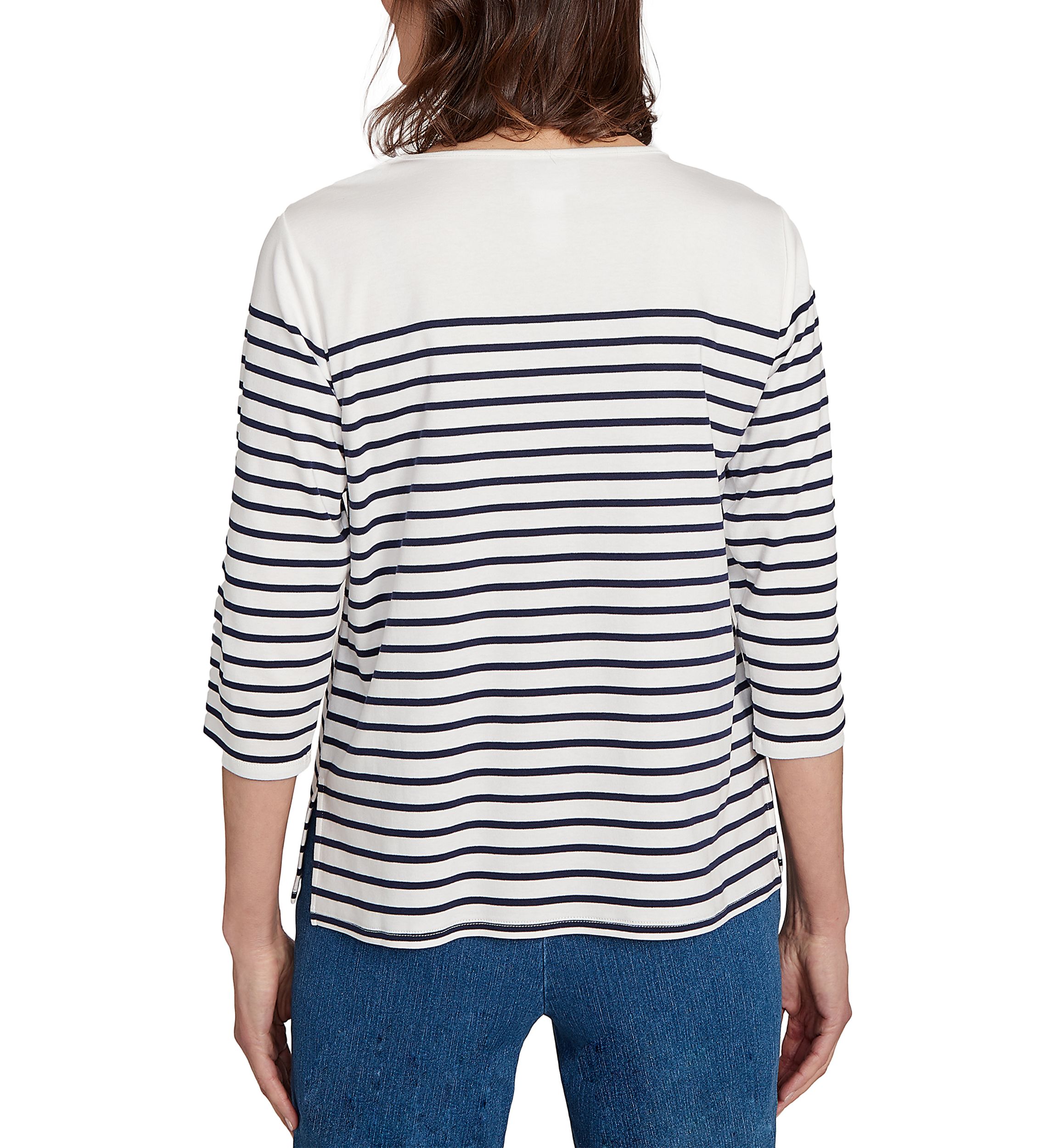 Womens  Classics Sunflowers Yoke Stripe Top