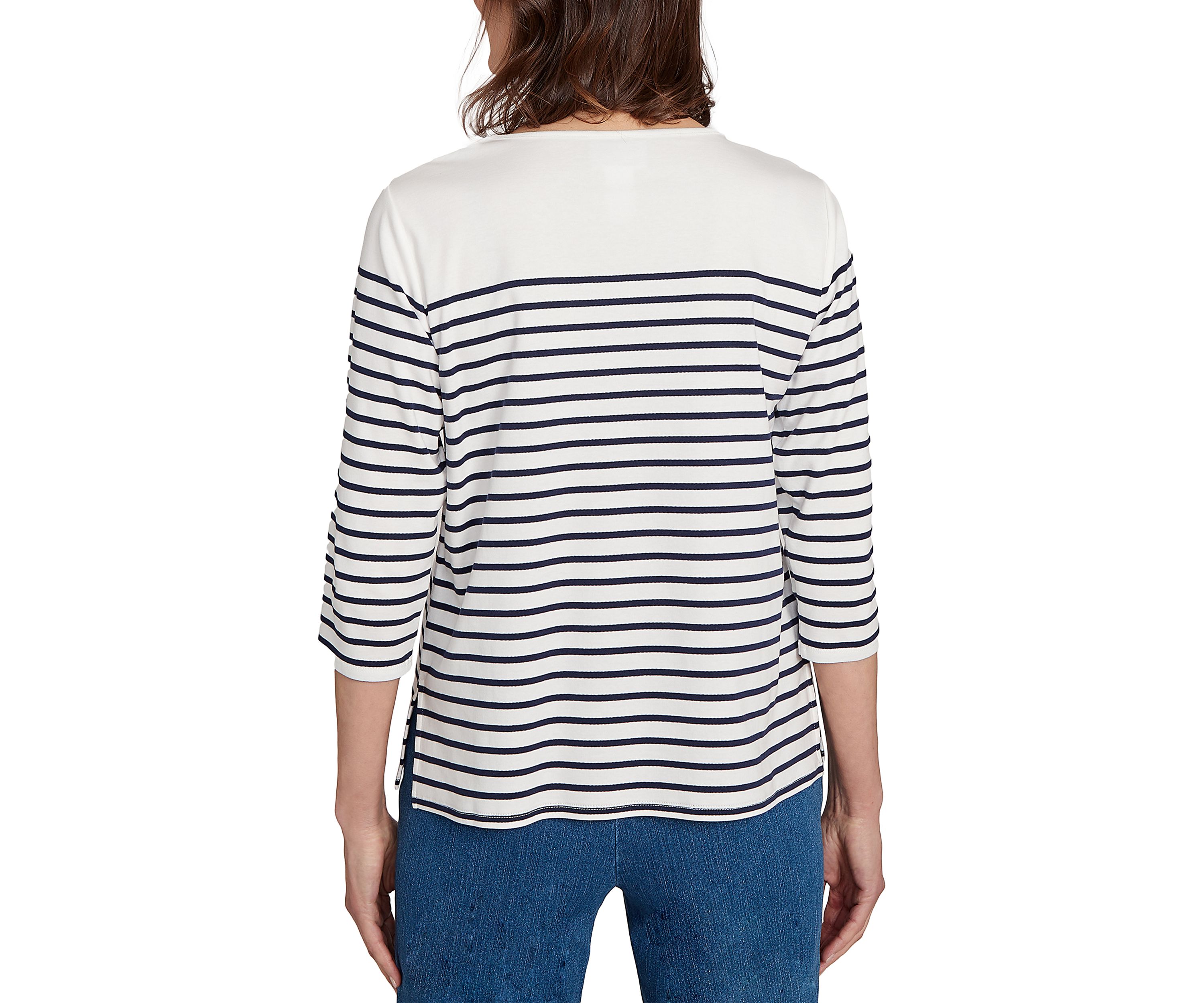 Womens  Classics Sunflowers Yoke Stripe Top