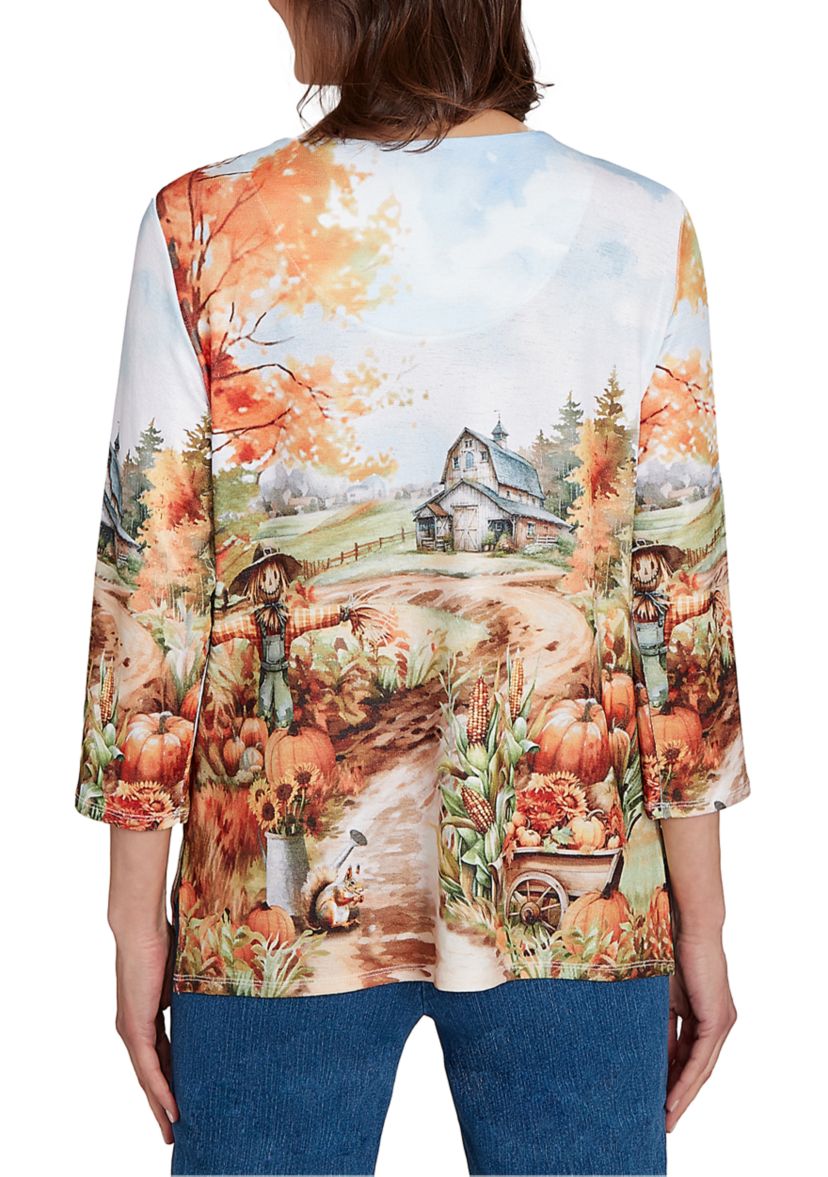 Womens Classics Farm Landscape Top