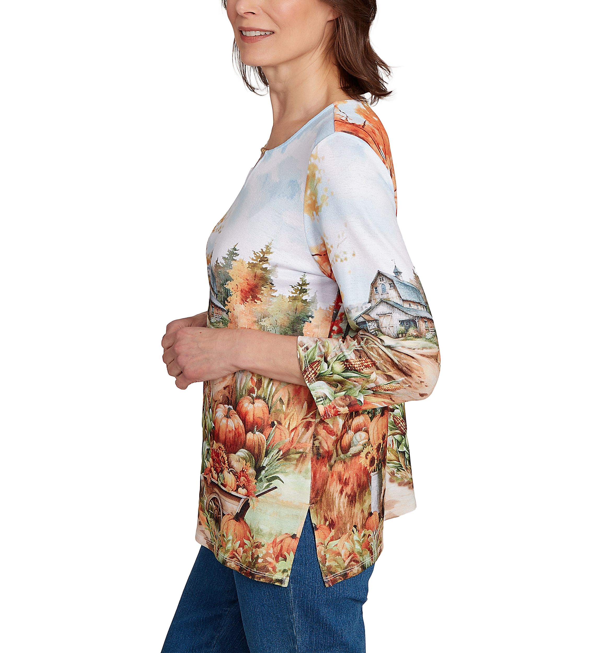 Womens Classics Farm Landscape Top
