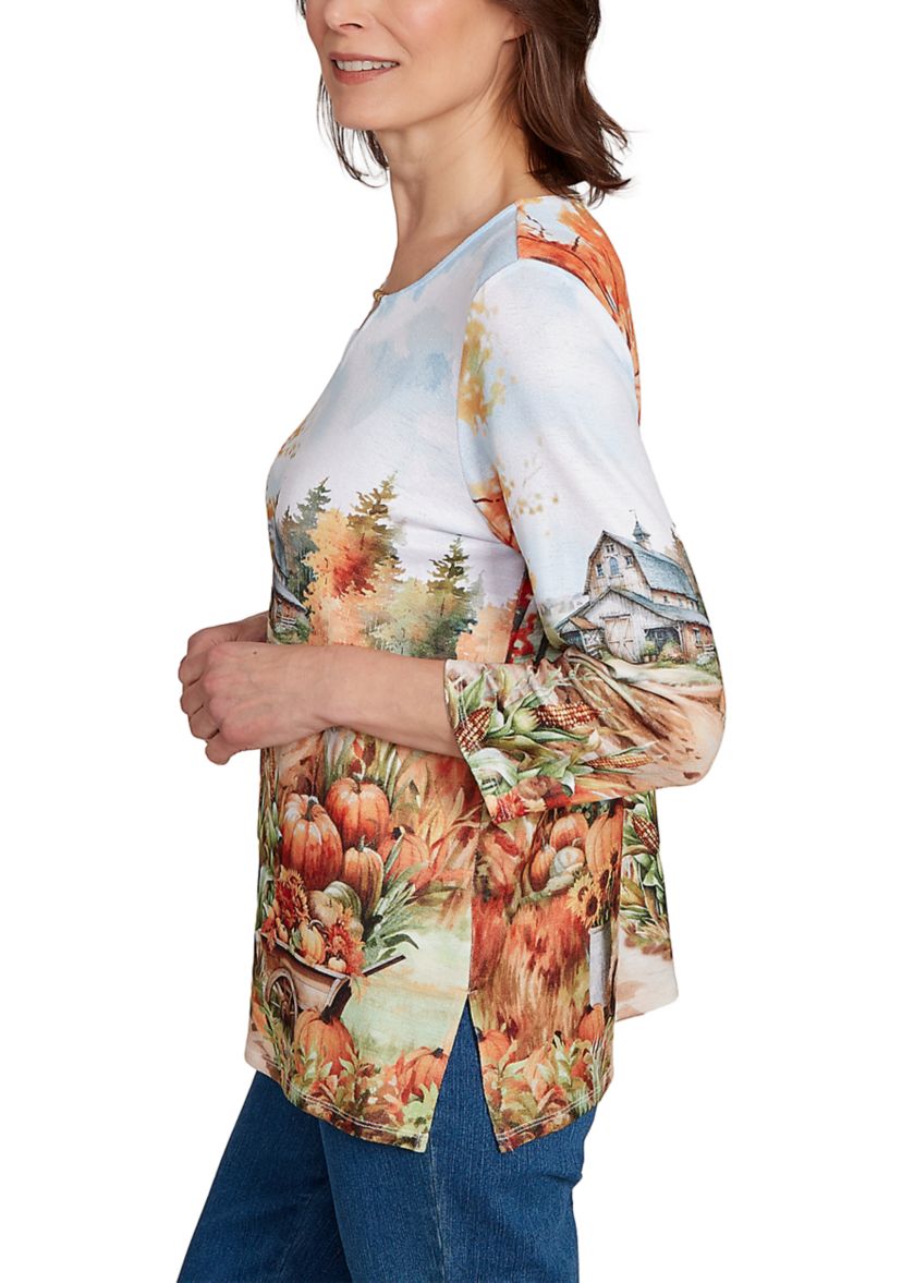 Womens Classics Farm Landscape Top