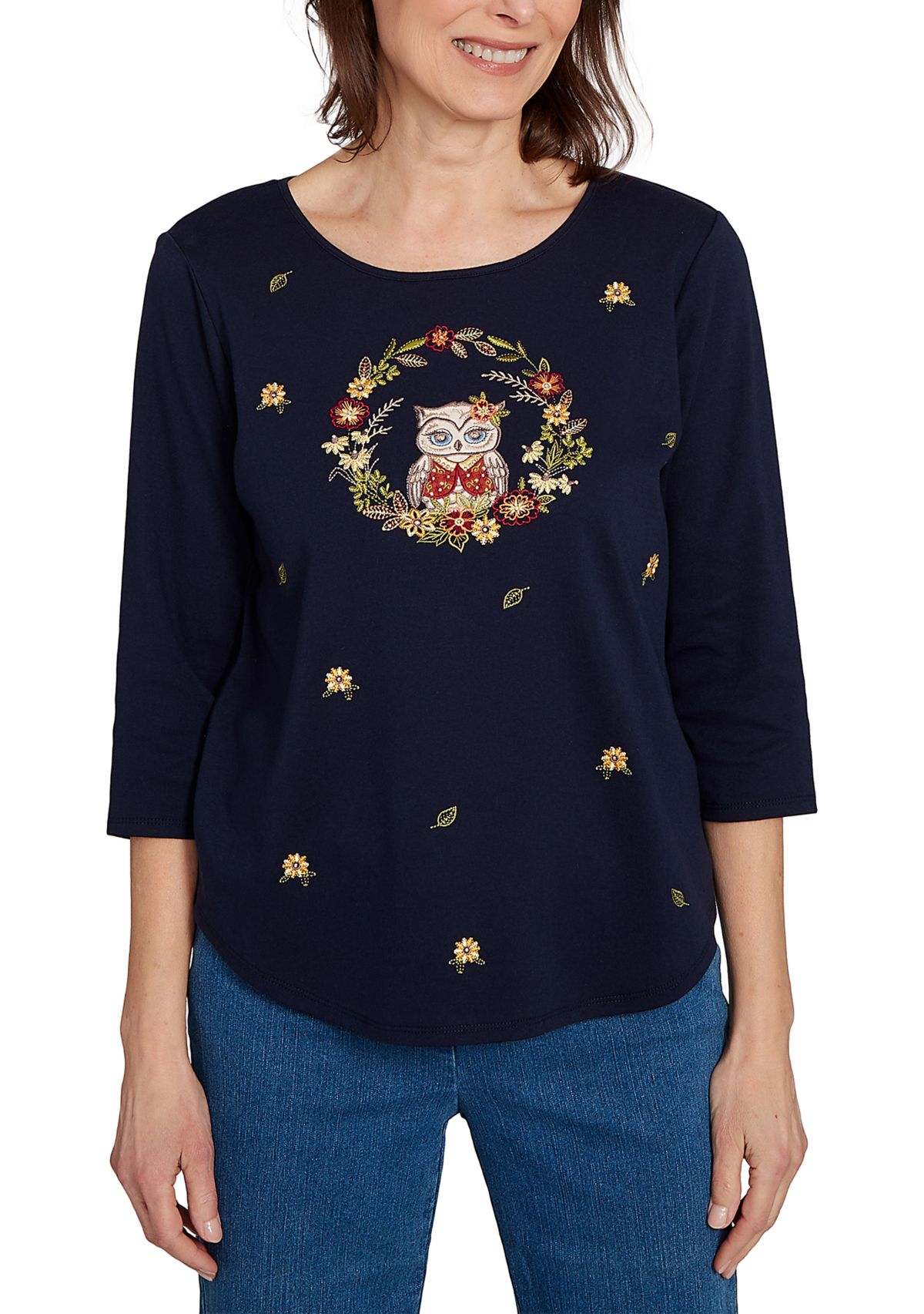 Womens Classics Owl Wreath T-Shirt