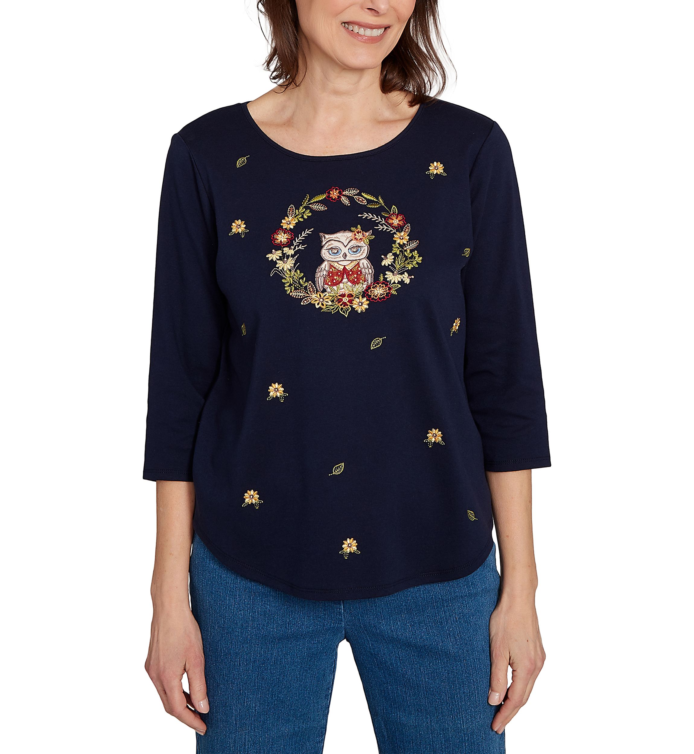 Womens Classics Owl Wreath T-Shirt