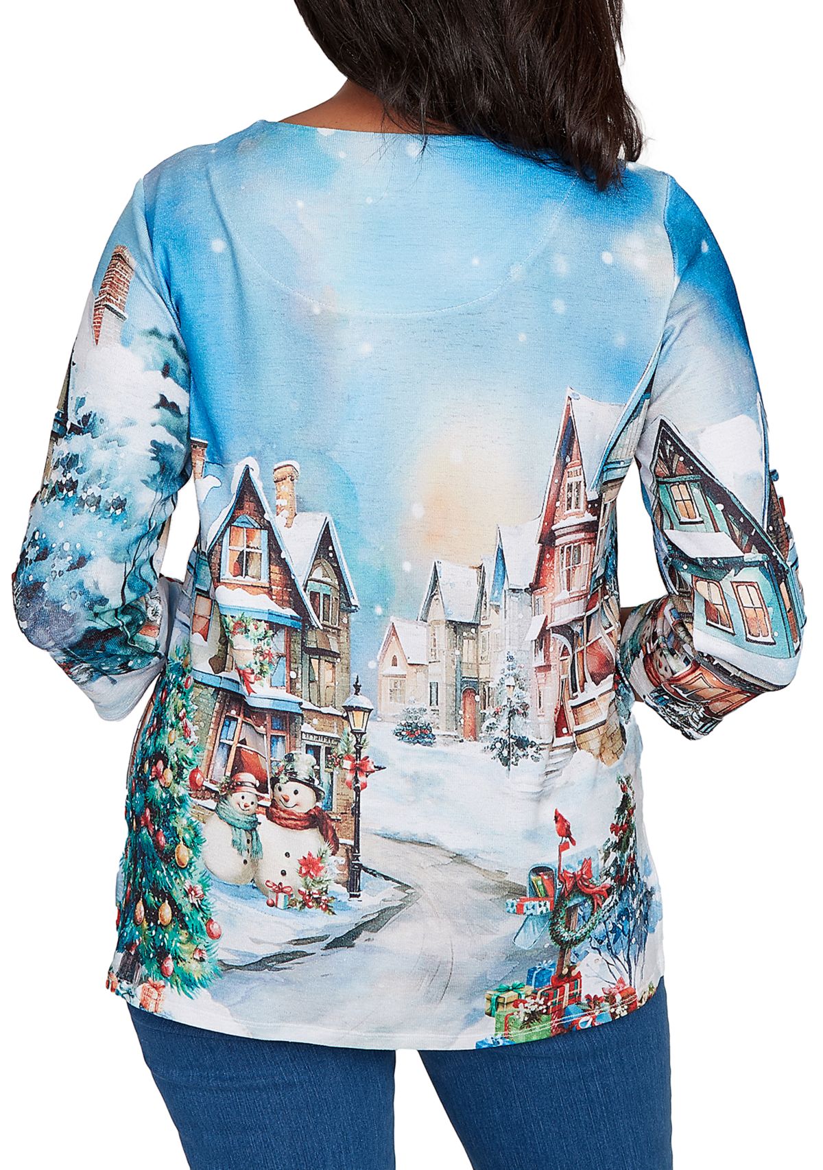 Womens Classics Village Scene Top 