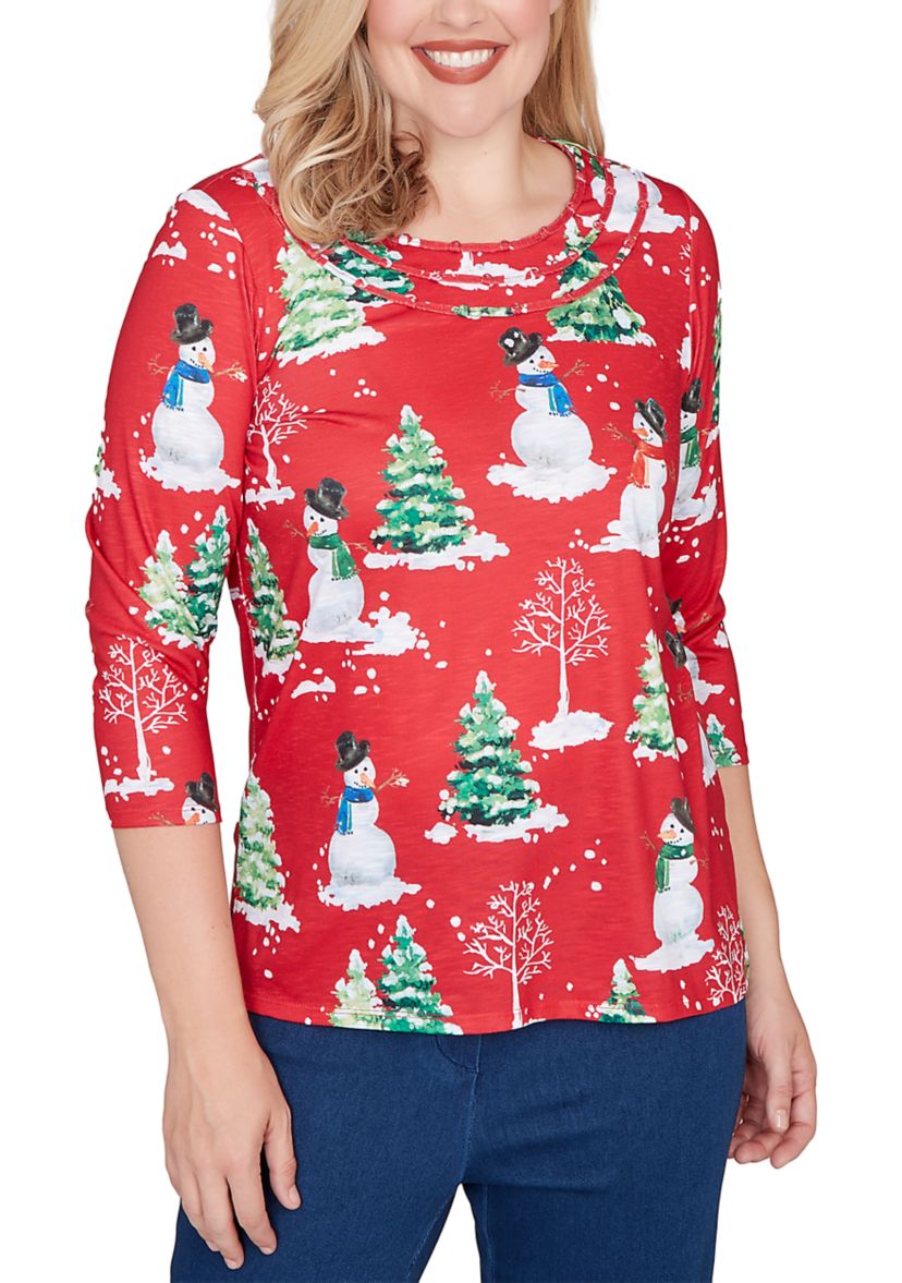 Womens Classics Snowmen Top 