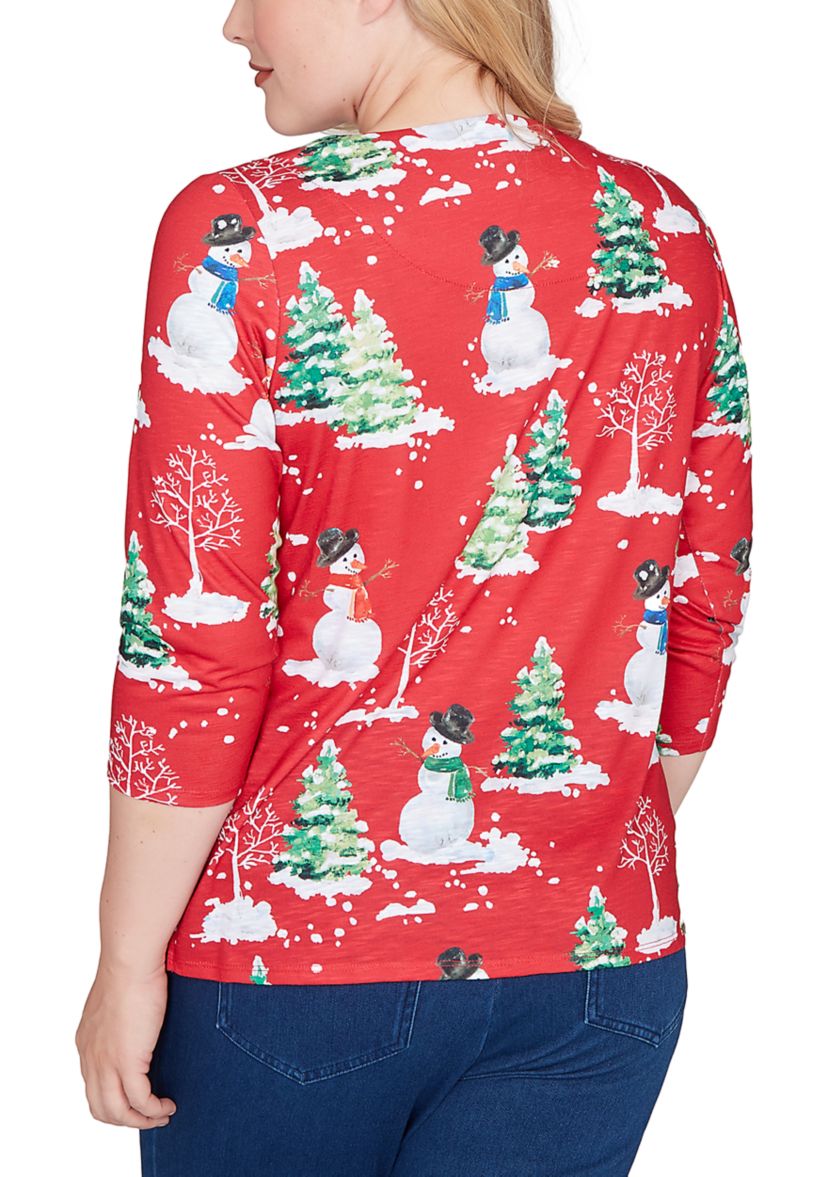 Womens Classics Snowmen Top 