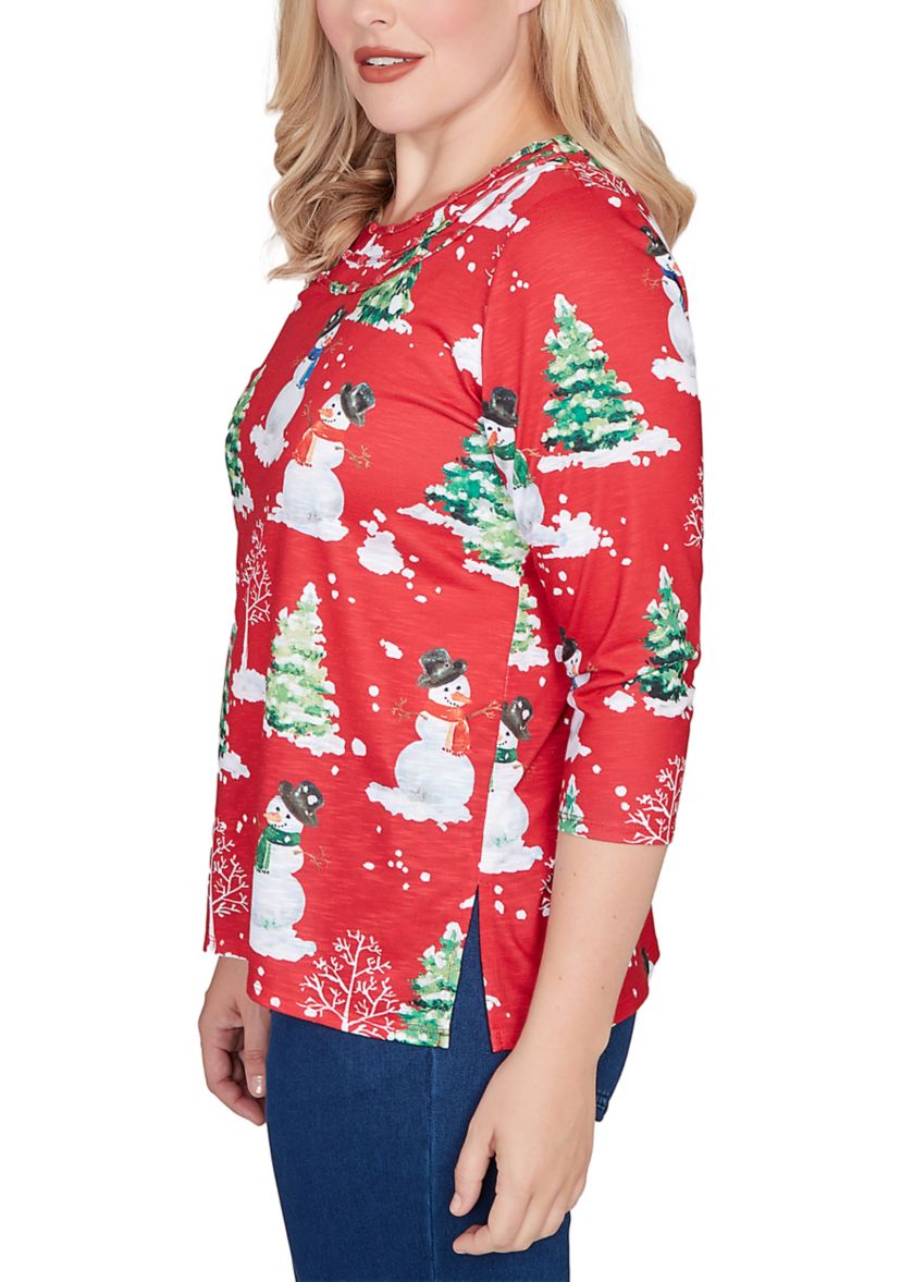 Womens Classics Snowmen Top 