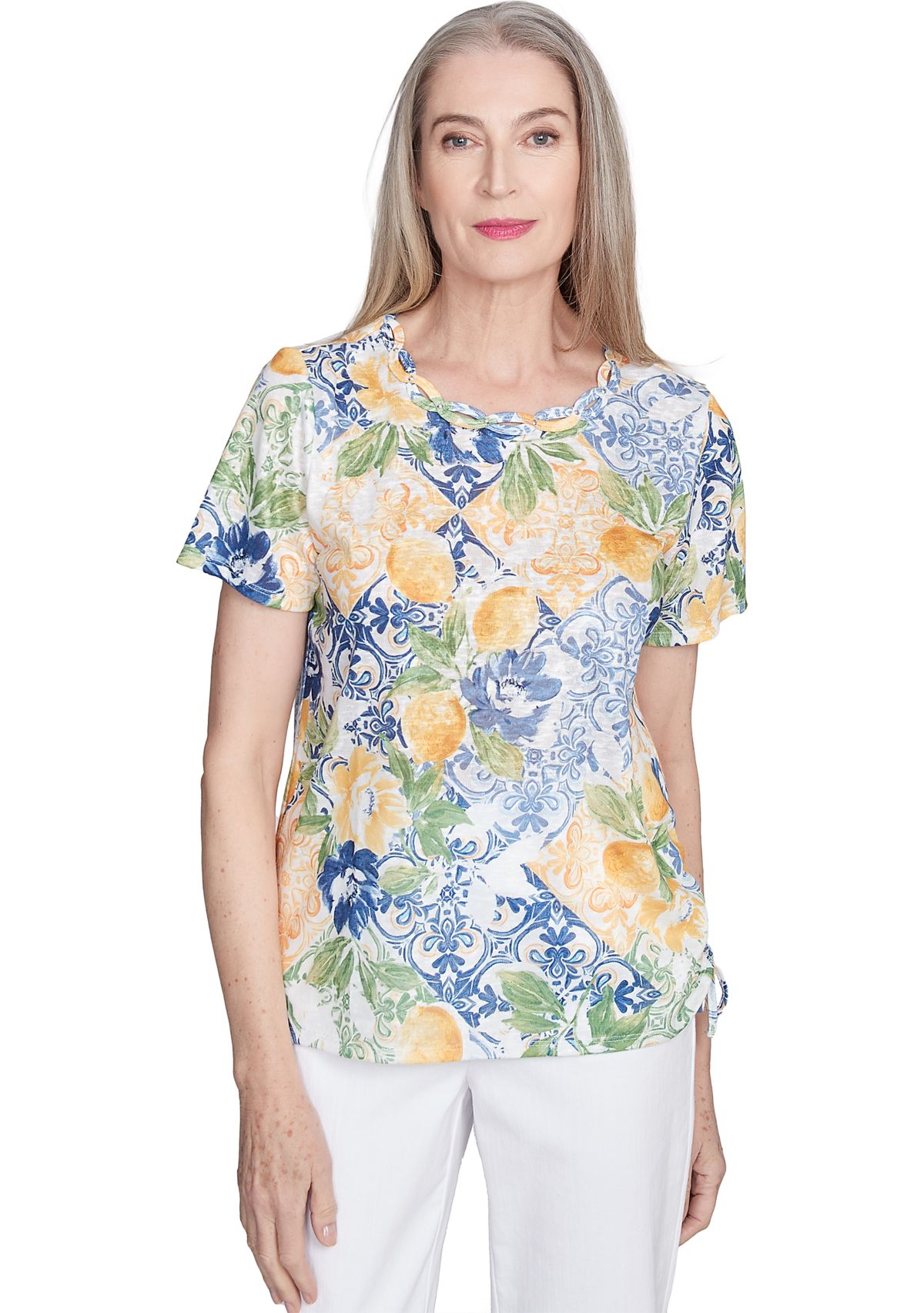 Womens Ki Lemon Tiles Top