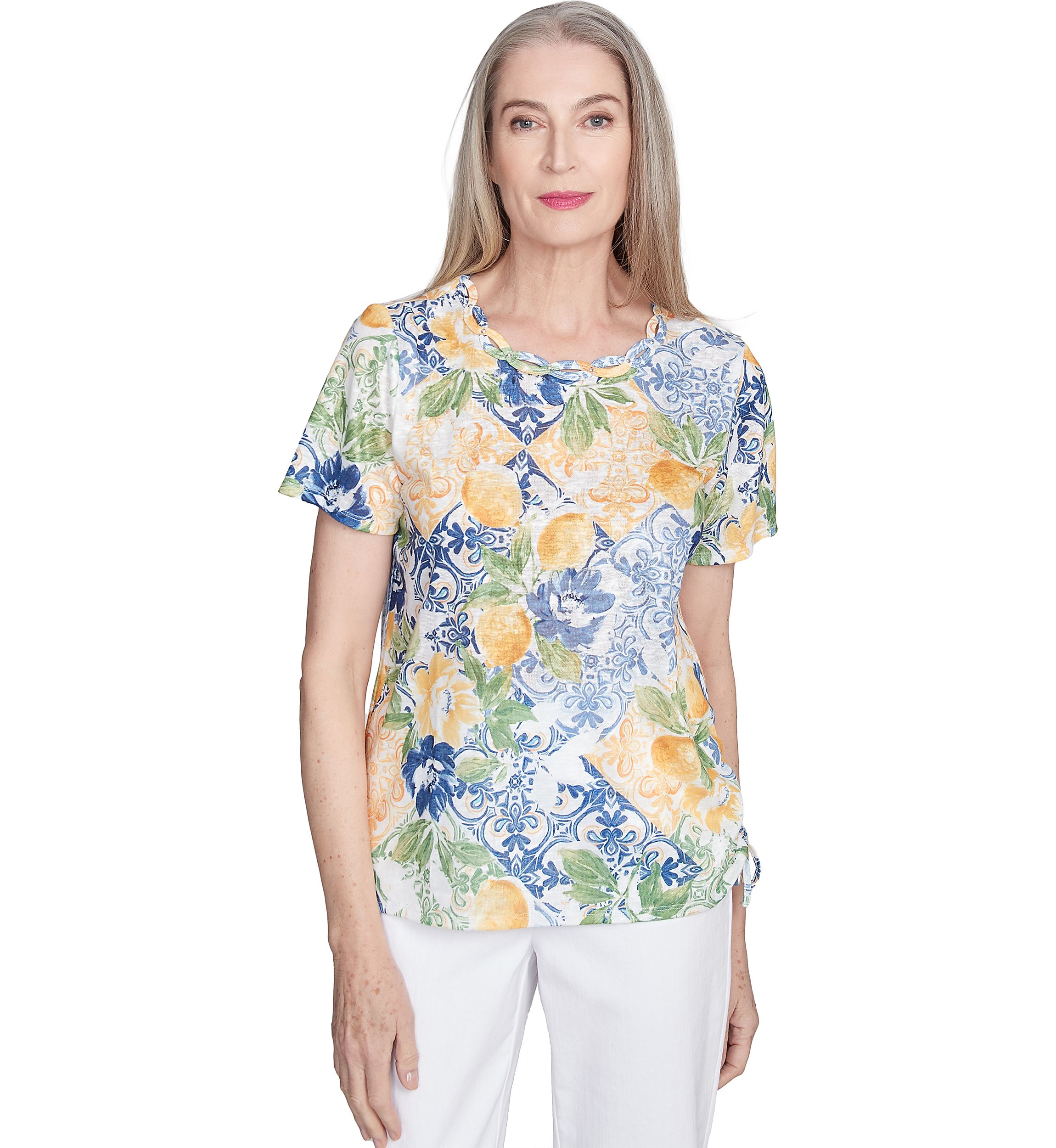Womens Ki Lemon Tiles Top