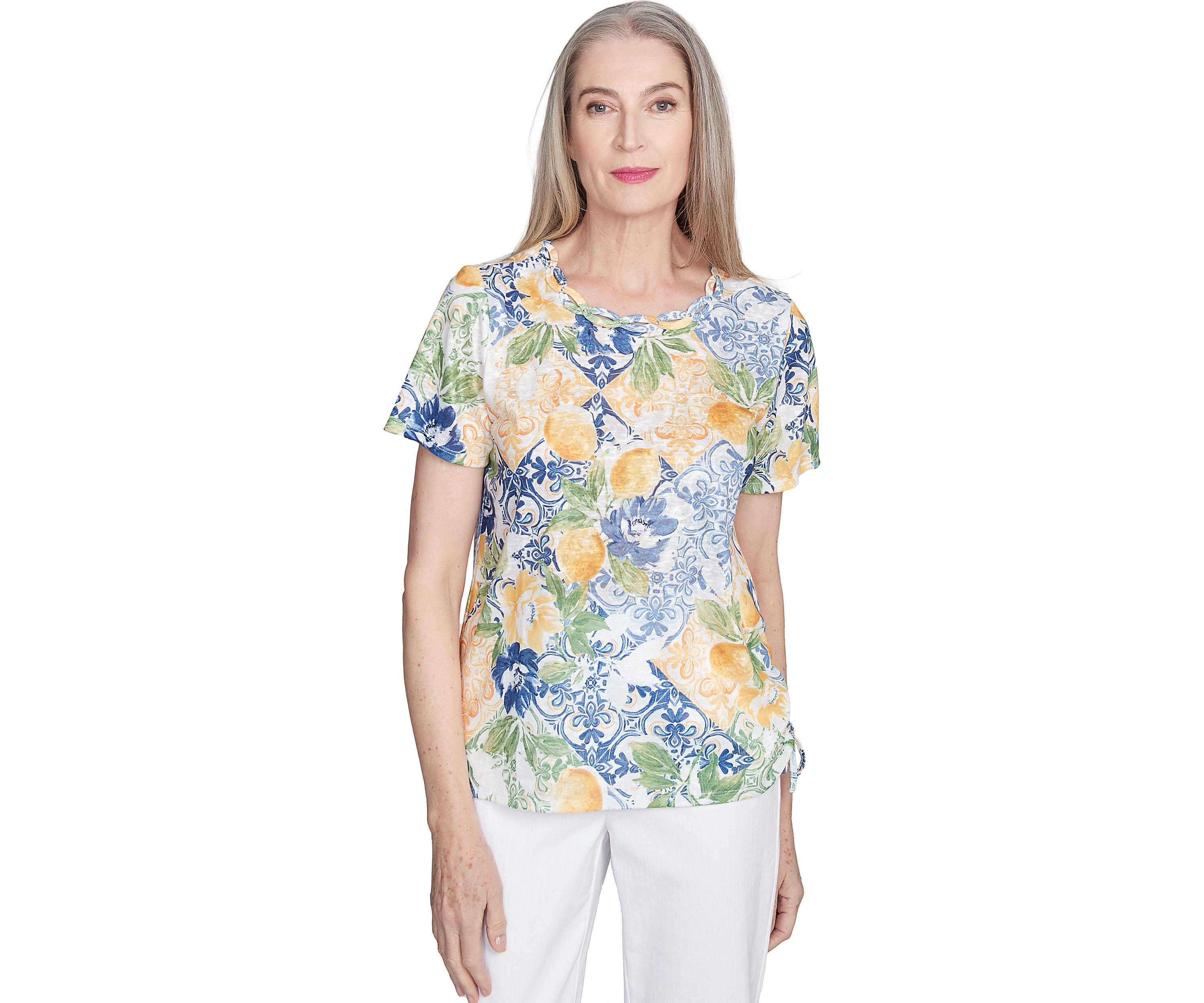 Womens Ki Lemon Tiles Top