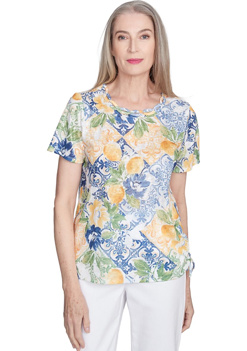 Womens Ki Lemon Tiles Top