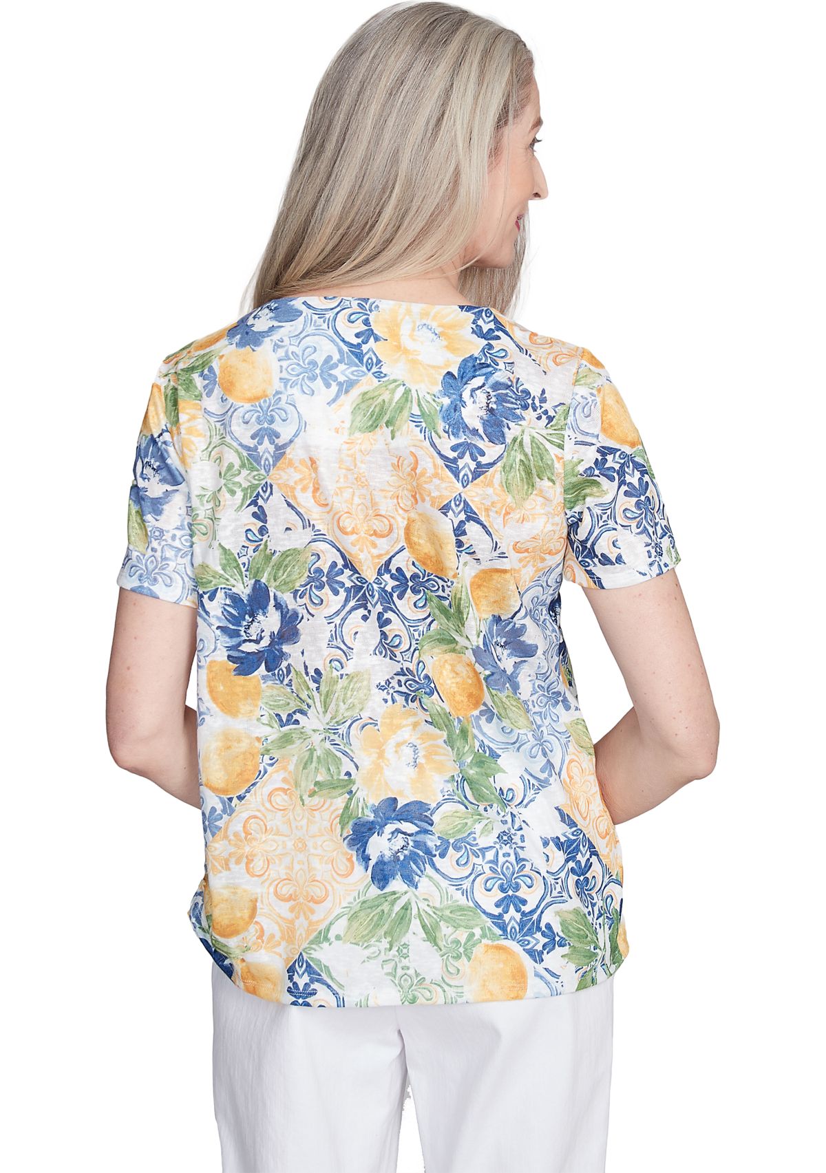 Womens Ki Lemon Tiles Top