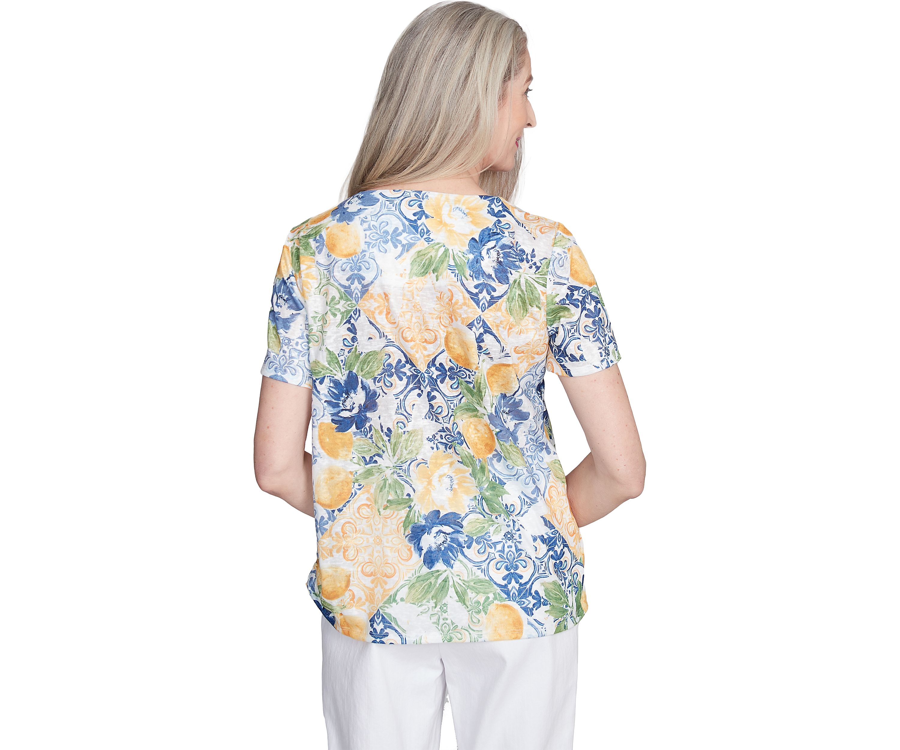 Womens Ki Lemon Tiles Top