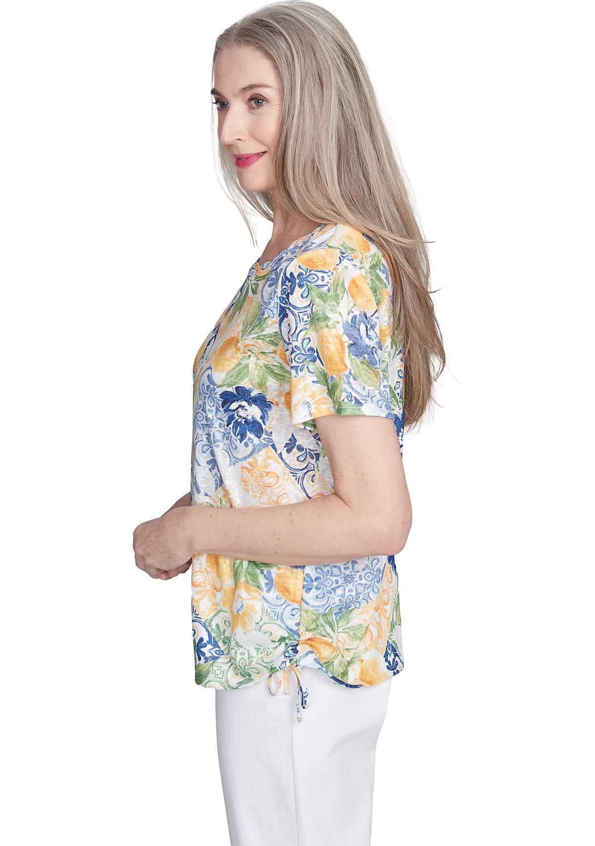Womens Ki Lemon Tiles Top