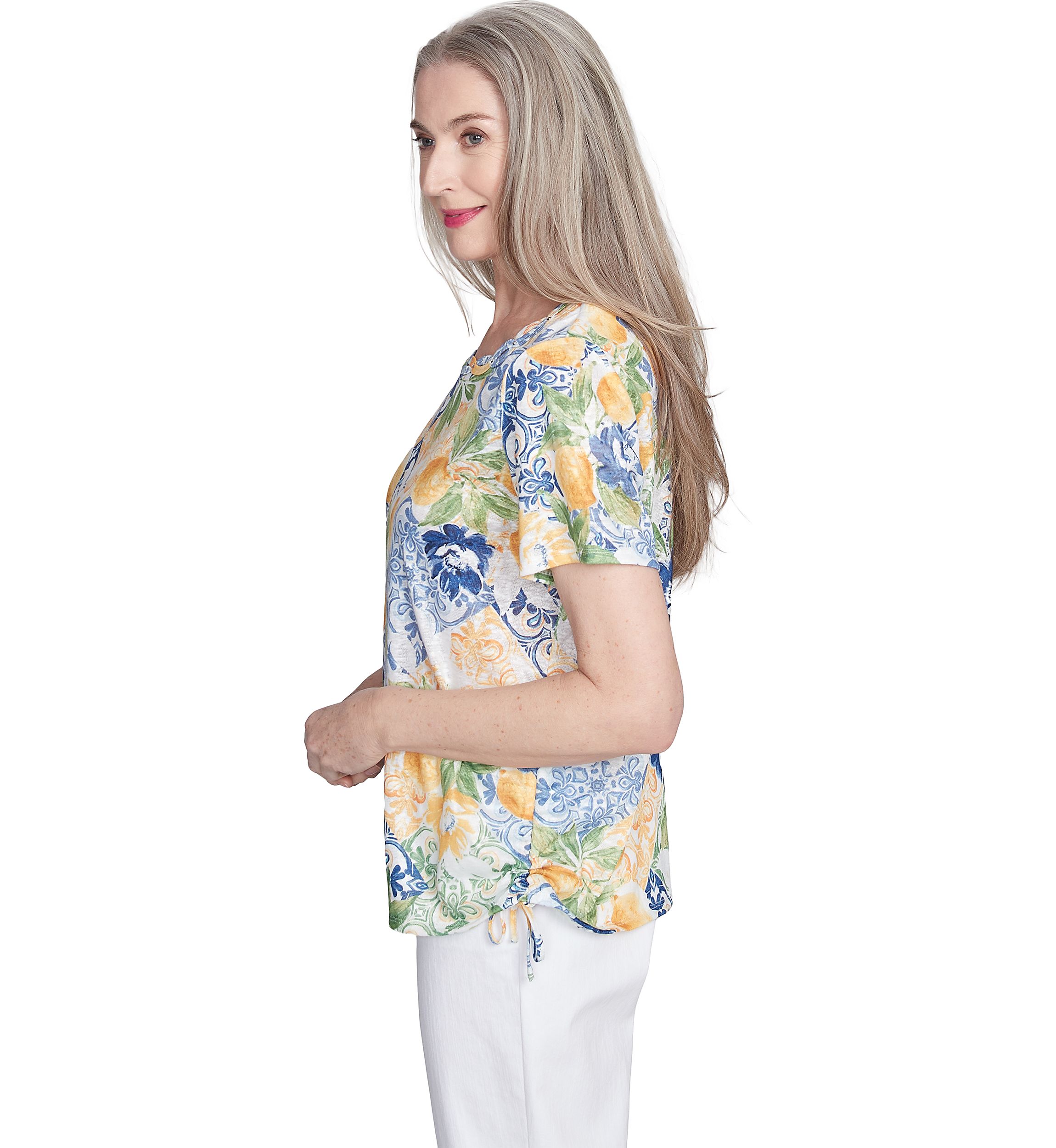 Womens Ki Lemon Tiles Top