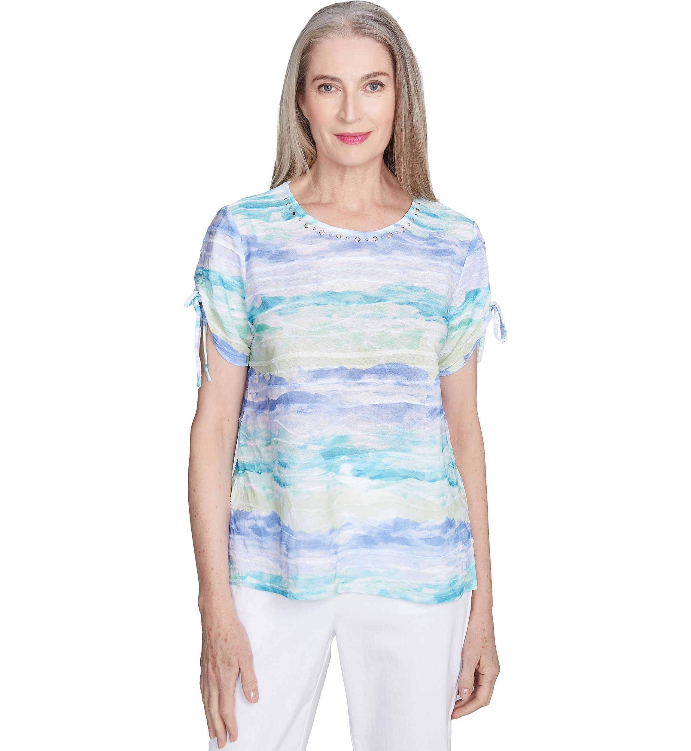 Womens Watercolor Biadere Top