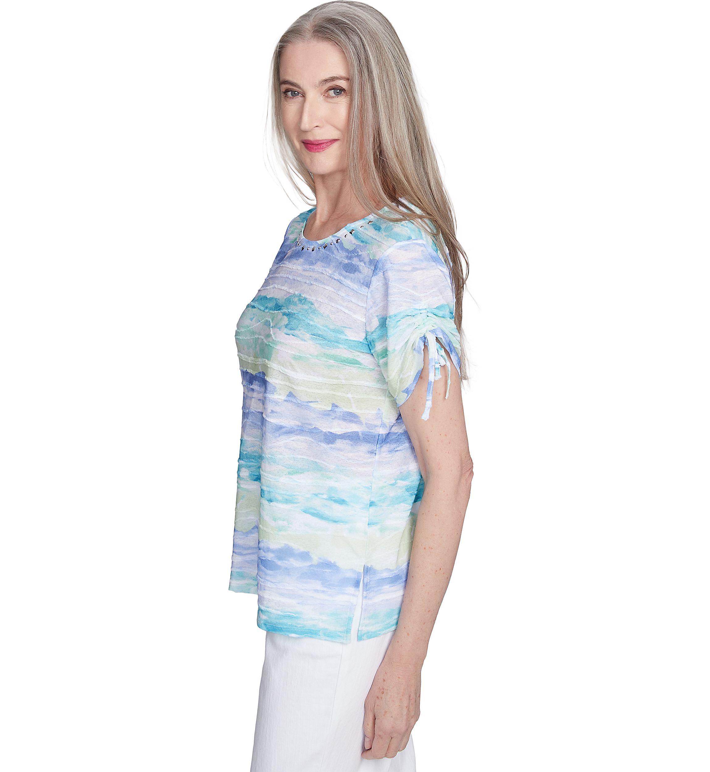 Womens Watercolor Biadere Top