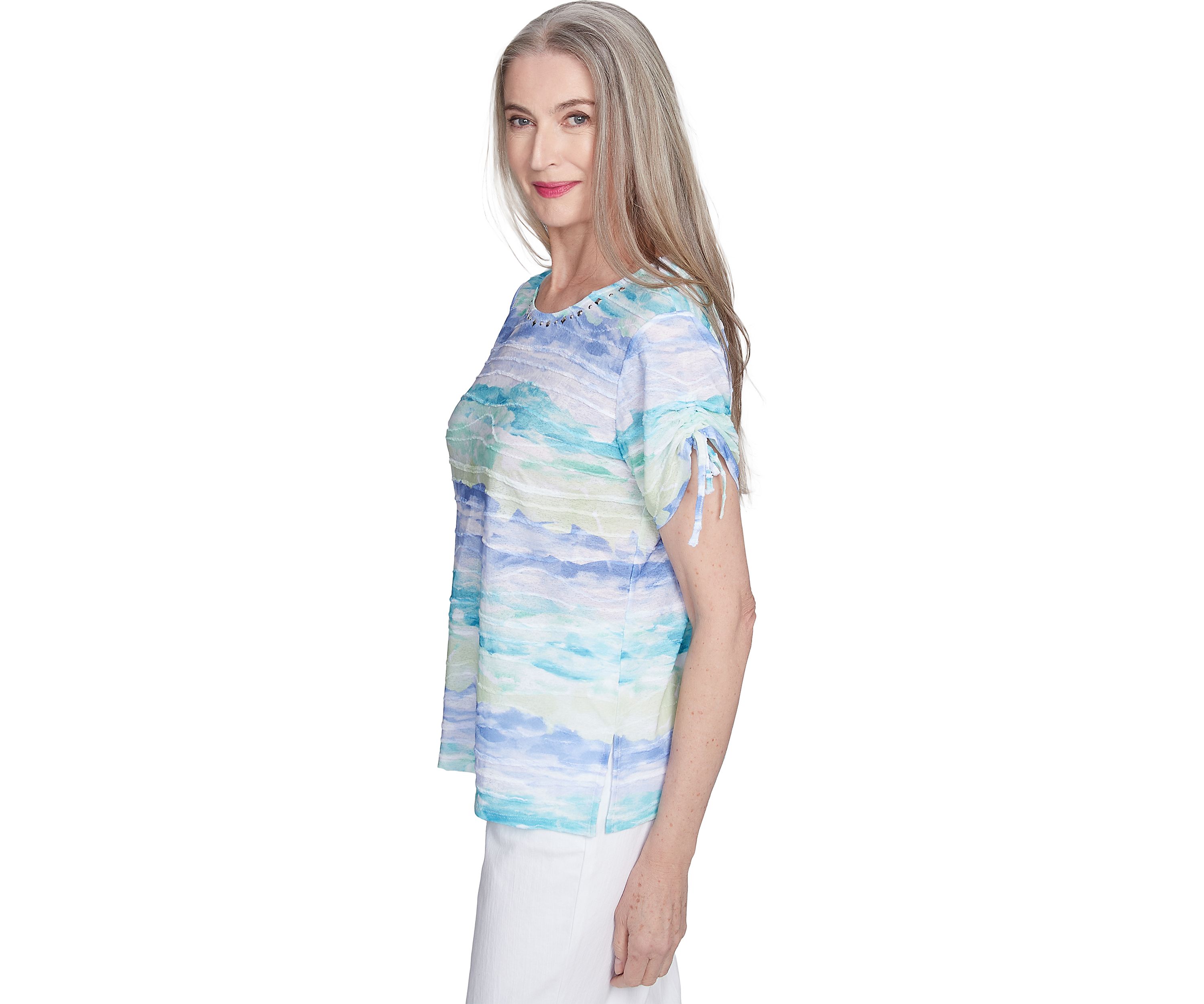 Womens Watercolor Biadere Top