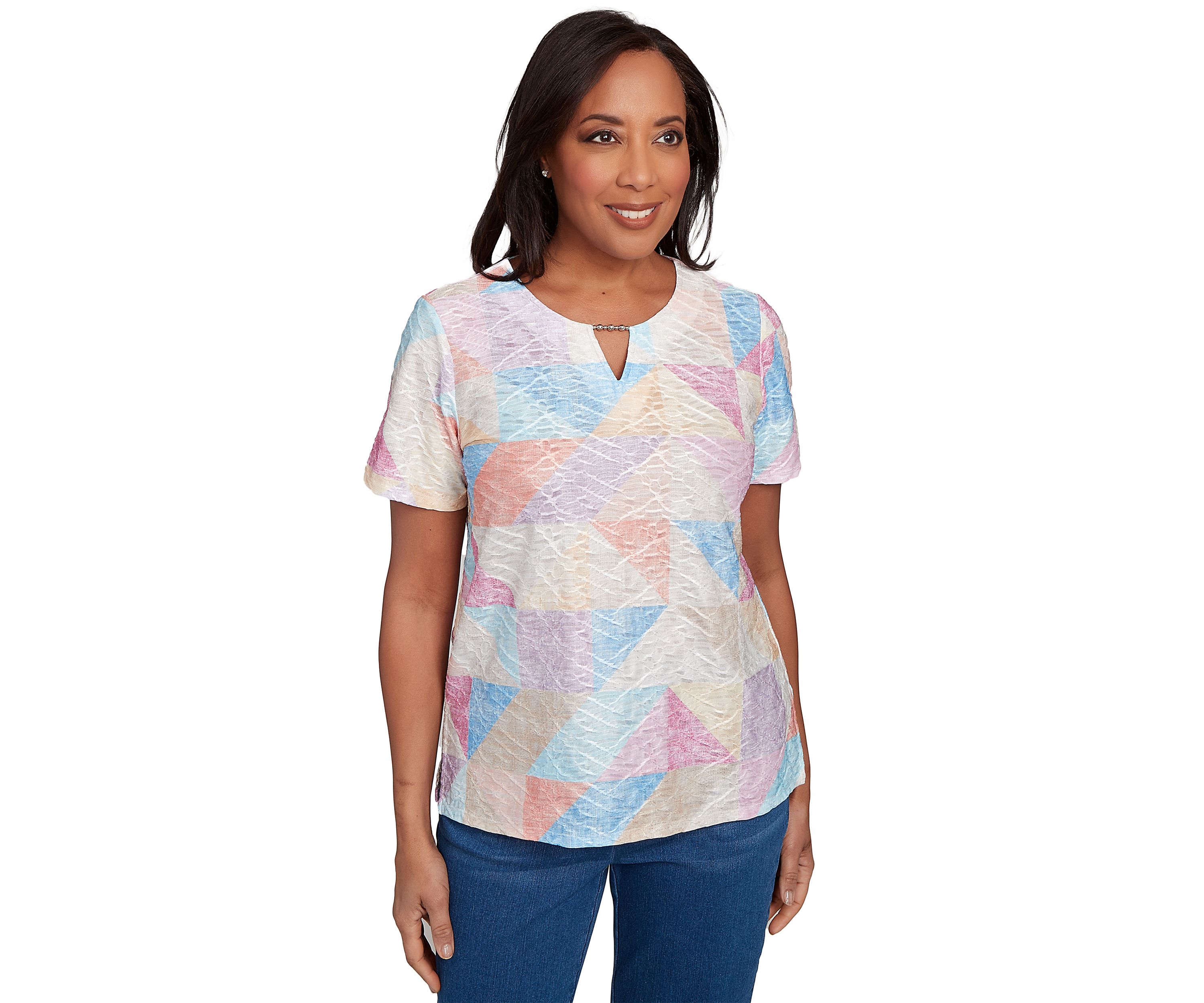 Womens Ki Patchwork Printed Top