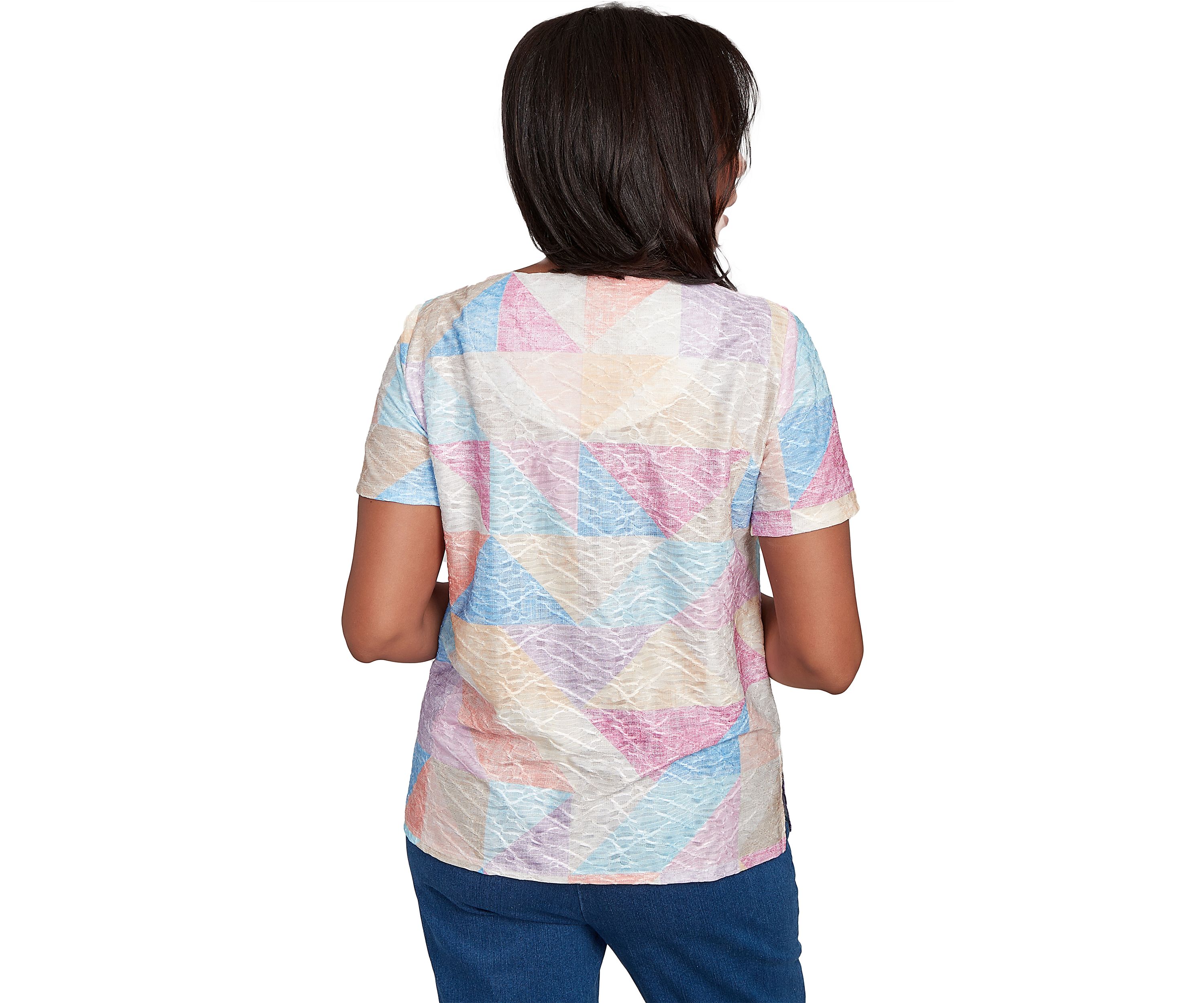 Womens Ki Patchwork Printed Top