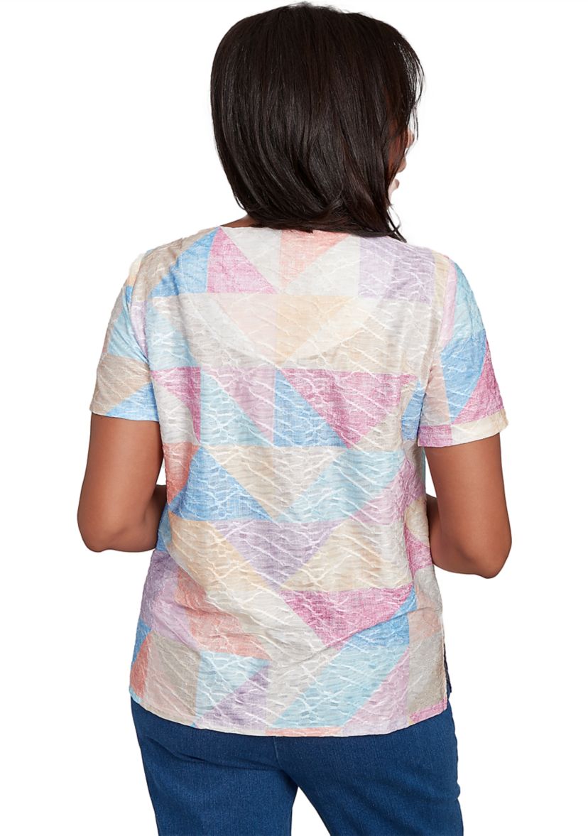 Womens Ki Patchwork Printed Top
