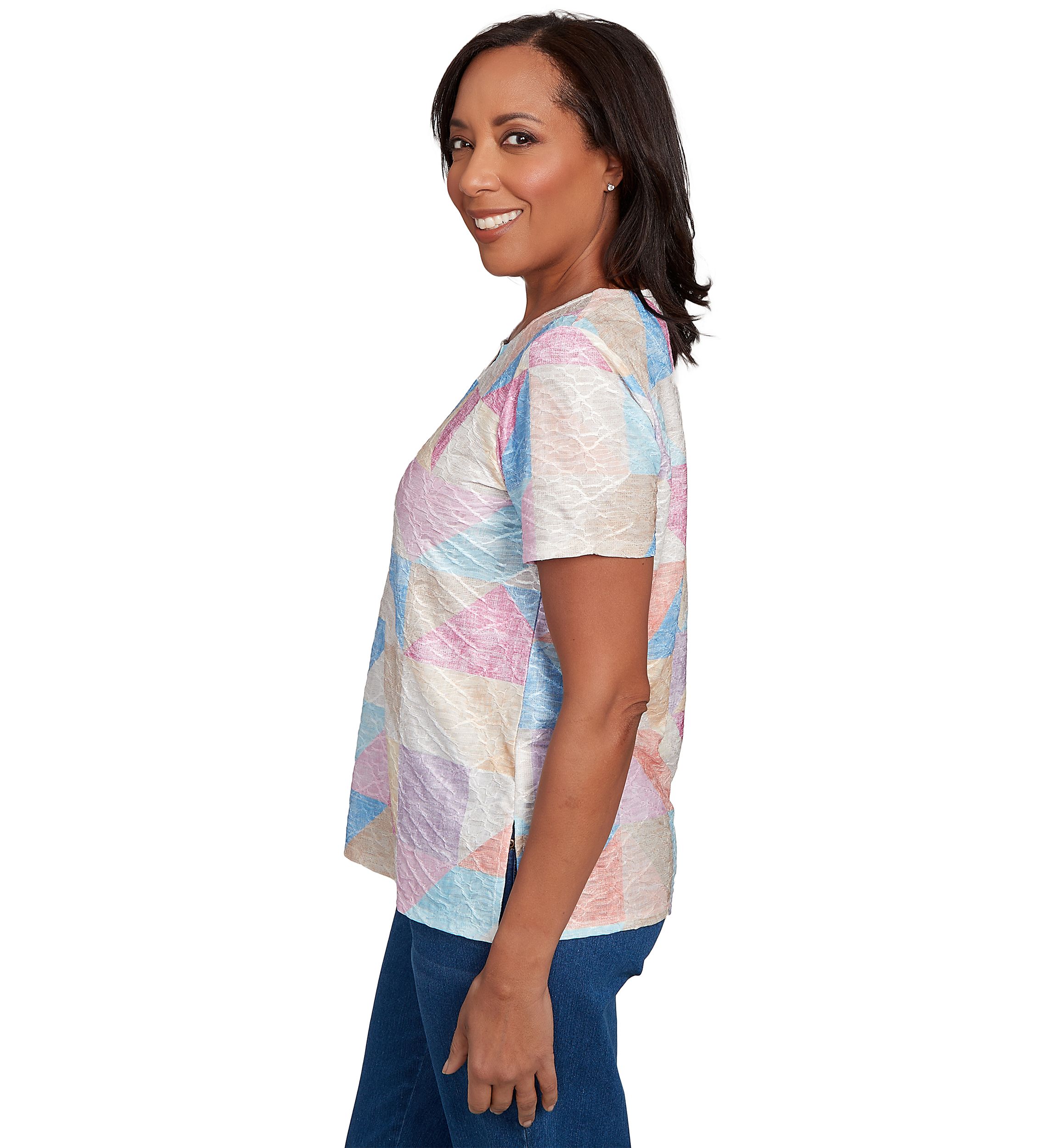 Womens Ki Patchwork Printed Top